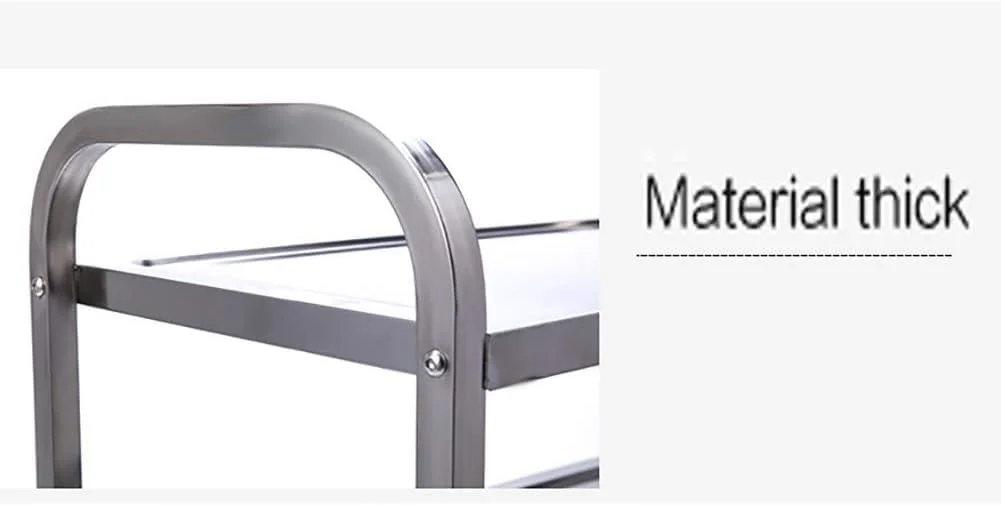 ترولی ارگانایزر چرخدار استیل برای خدمات پزشکی و ابزار، ترولی دو طبقه مناسب برای تجهیزات آزمایشگاهی، سالن زیبایی و هتل مدل کارلا (M)