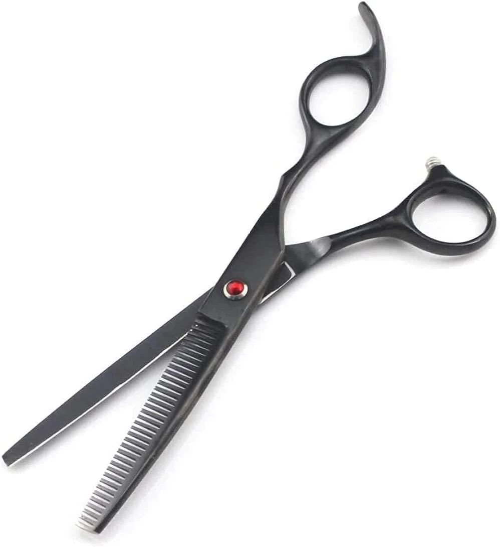 قیچی آرایشگری مو، ست آرایشگری حرفه ای پیرایش و نازک کردن مو 7 اینچ (نقره ای، ست 7 اینچی) قیچی آرایشگری