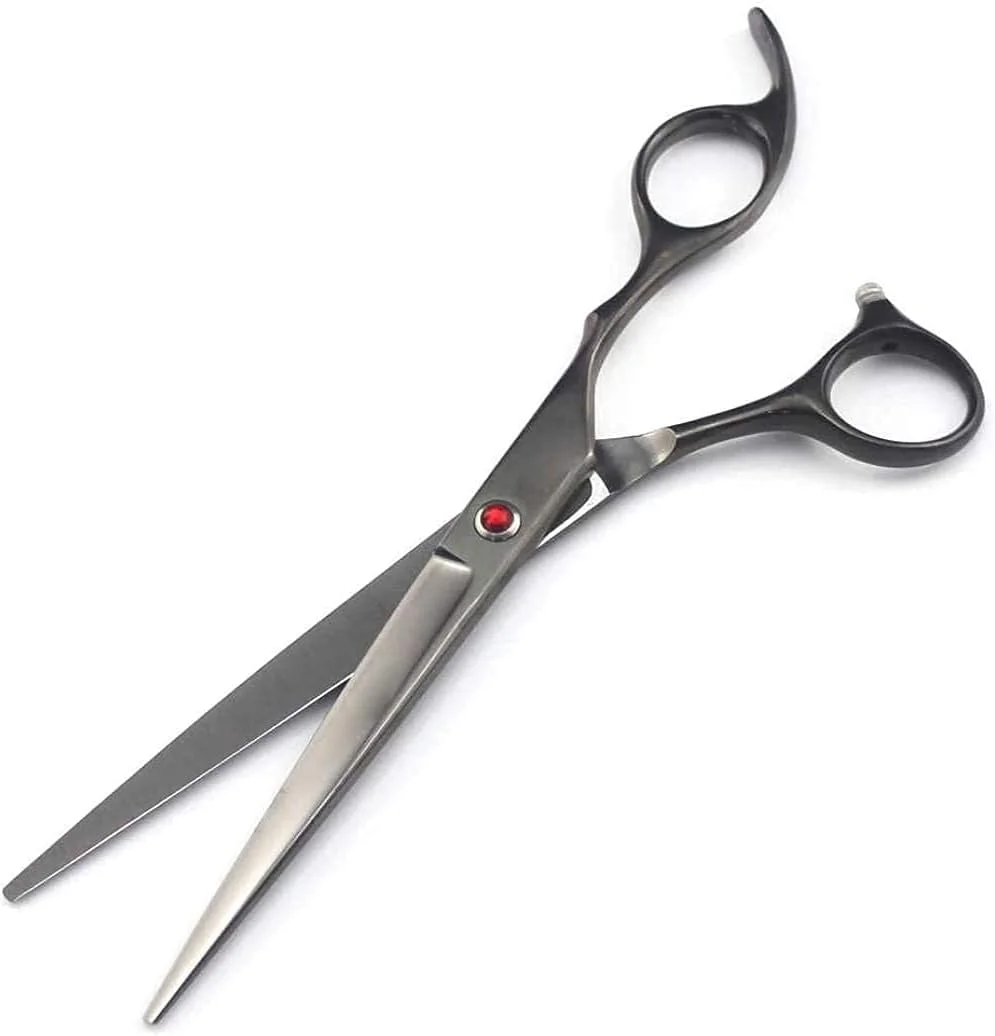 قیچی آرایشگری مو، ست آرایشگری حرفه ای پیرایش و نازک کردن مو 7 اینچ (نقره ای، ست 7 اینچی) قیچی آرایشگری