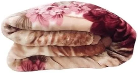 DOUBLE Ply Mink Super Soft Cloudy Double Bed Blanket Heavy Winter -light brown,skin, Multicolor - King Size - 5 Kg, friendly SIZE (240 by 220cm)
