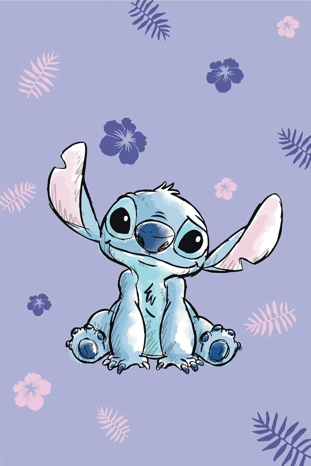 Disney Lilo and Stitch Microflannel Blanket, Blue, 100 x 150 cm, 100% Polyester