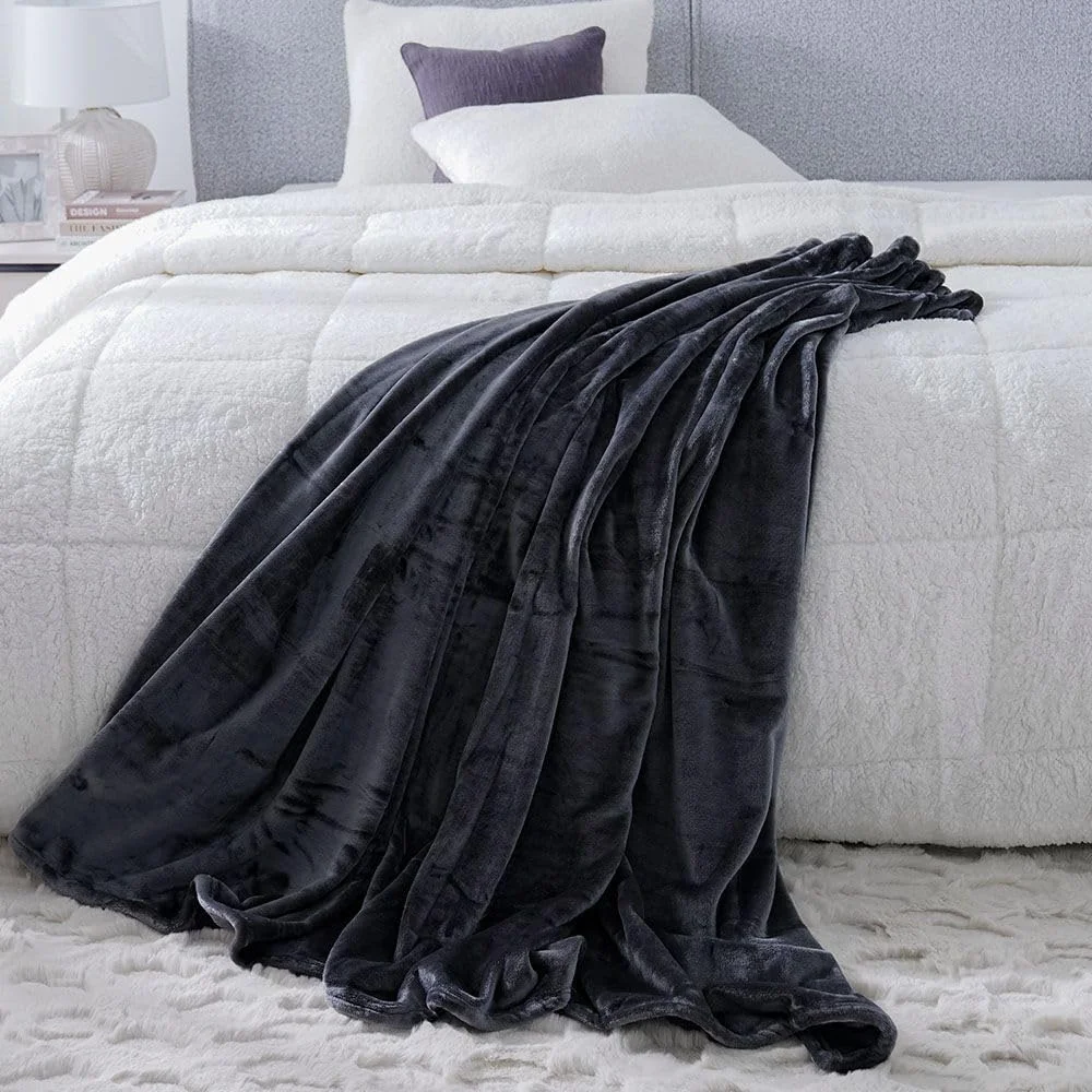 پتو میکرو فلانل یک نفره دانوب هوم 150X220 سانتی متر نقره ای