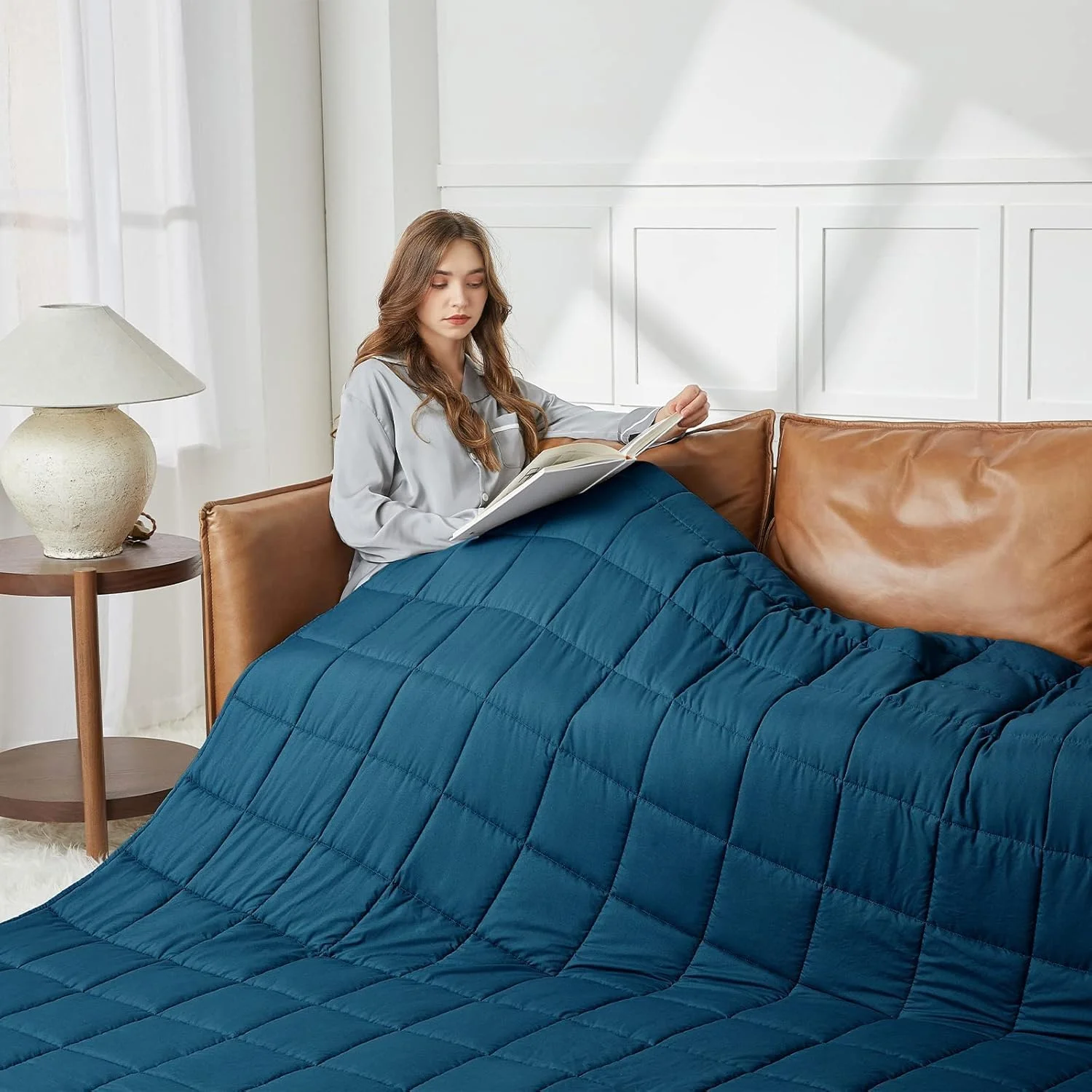 پتوی سنگین سیمولا برای بزرگسالان (9 کیلوگرم، 223x264 سانتی متر، سایز کینگ) - پتوهای سنگین خنک و تنفسی برای تابستان و زمستان - پتوی فوق العاده نرم و راحت میکروفایبر با مهره های شیشه ای - هدیه برای مردان/زنان پتوی سنگین سیمولا برای بزرگسالان (9 کیلوگرم، 223x264 سانتی متر، سایز کینگ) - پتوهای سنگین خنک و تنفسی برای تابستان و زمستان - پتوی فوق العاده نرم و راحت میکروفایبر با مهره های شیشه ای - هدیه برای مردان/زنان