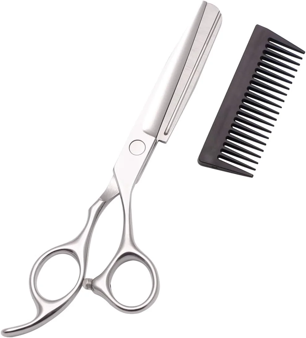 قیچی آرایشگری مو، قیچی موی حرفه ای 6 اینچی فولاد ضد زنگ ژاپن به همراه شانه، قیچی آرایشگری و قیچی پیتاژ