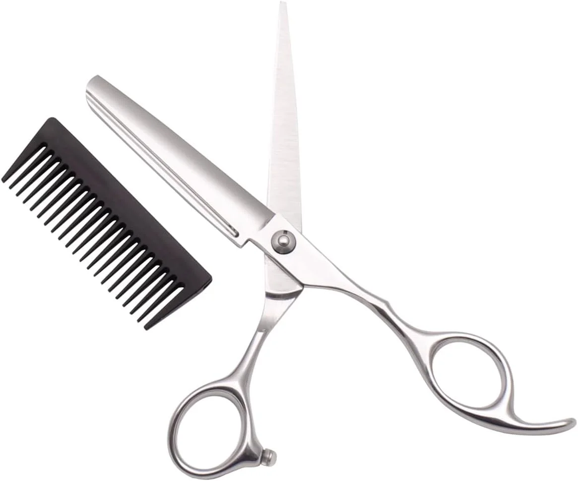 Hair Cutting Scissors, 6 Inch Professional Hair Scissors Japan Stainless Barber Scissors with Comb Hairdressing Scissors Thinning Scissors,