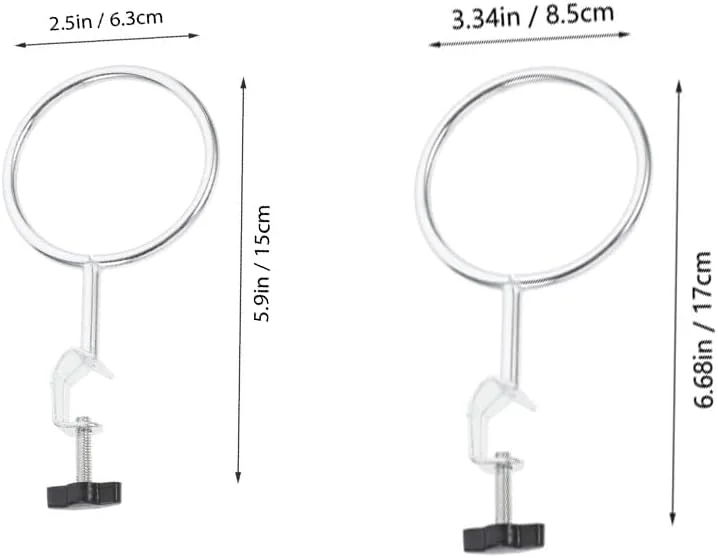 2Pcs Lab Retort Iron Clips with Support Stand Rings | Size 17cm x 8.5 & 15cm x 6.35cm | Professional and Practical Tool for Laboratory Experiments | Acid Resistant and Rust Proof Construction 2Pcs Lab Retort Iron Clips with Support Stand Rings | Size 17cm x 8.5 & 15cm x 6.35cm | Professional and Practical Tool for Laboratory Experiments | Acid Resistant and Rust Proof Construction