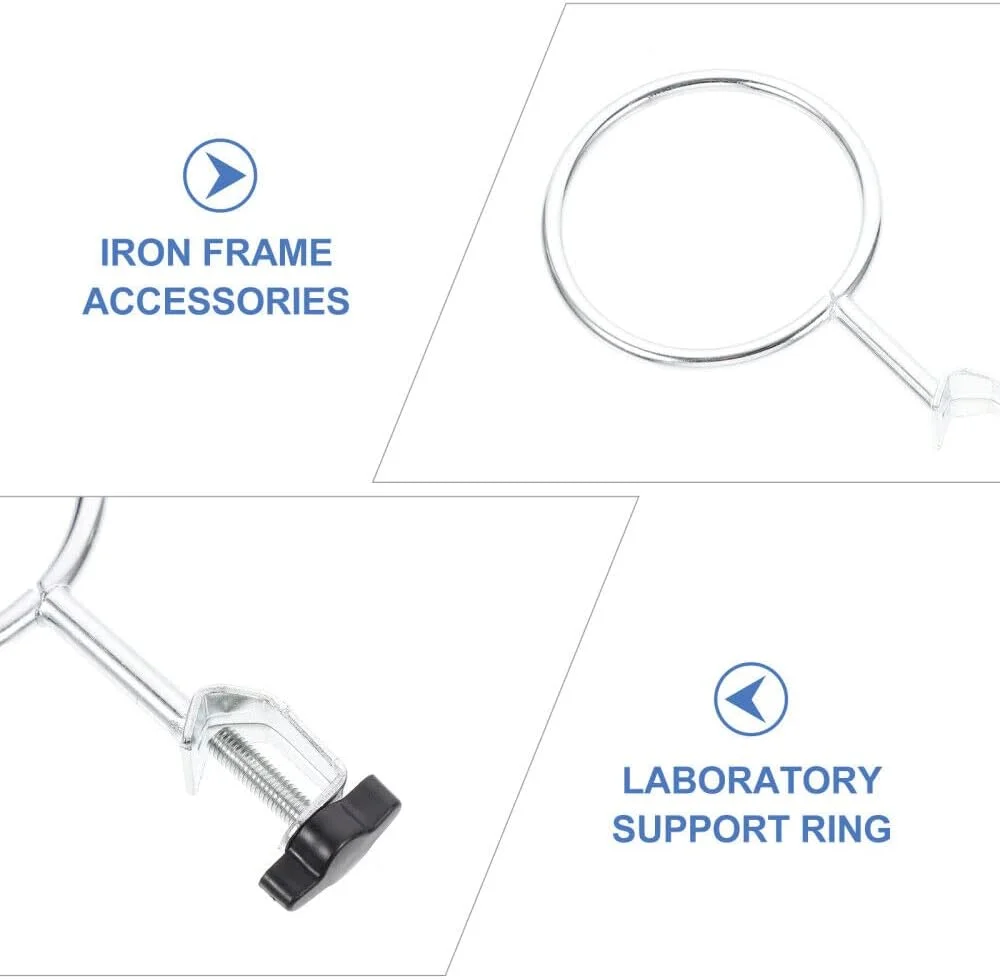 2Pcs Lab Retort Iron Clips with Support Stand Rings | Size 17cm x 8.5 & 15cm x 6.35cm | Professional and Practical Tool for Laboratory Experiments | Acid Resistant and Rust Proof Construction 2Pcs Lab Retort Iron Clips with Support Stand Rings | Size 17cm x 8.5 & 15cm x 6.35cm | Professional and Practical Tool for Laboratory Experiments | Acid Resistant and Rust Proof Construction