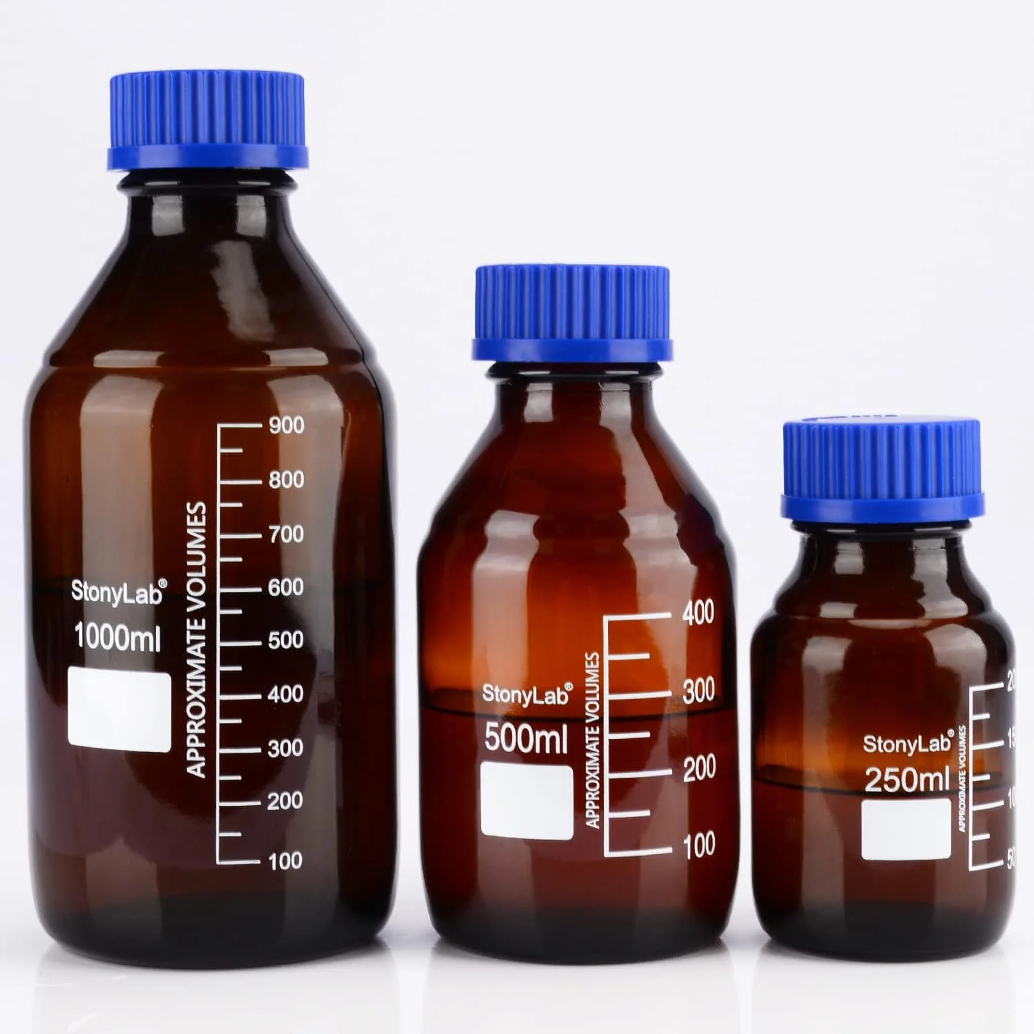 بطری های ذخیره سازی محیط کشت گرد کهربایی استون لب با درب پیچی آبی GL45، 500 میلی لیتر، شیشه بوروسیلیکات، مناسب برای استفاده در آزمایشگاه، 1 عدد بطری های ذخیره سازی محیط کشت گرد کهربایی استون لب با درب پیچی آبی GL45، 500 میلی لیتر، شیشه بوروسیلیکات، مناسب برای استفاده در آزمایشگاه، 1 عدد