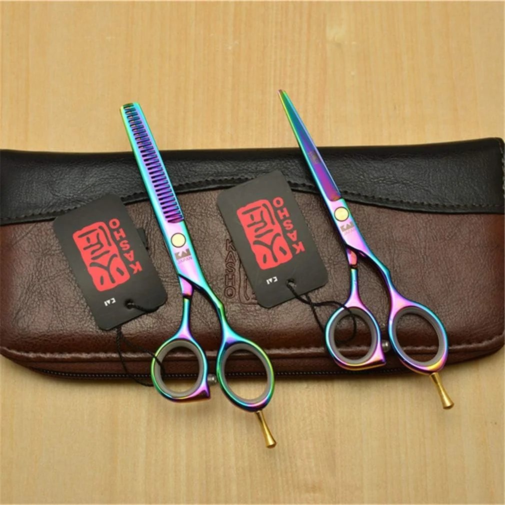 ست قیچی آرایشگری حرفه ای SXFXZ، سایز 5.5 اینچ، چند رنگ، مناسب دست راست، شامل قیچی آرایشگری، قیچی پیتاژ، ابزار پیرایش مو، ابزار سالن آرایشگری، ساخته شده از فولاد 440C، به همراه شانه و لوازم جانبی ست قیچی آرایشگری حرفه ای SXFXZ، سایز 5.5 اینچ، چند رنگ، مناسب دست راست، شامل قیچی آرایشگری، قیچی پیتاژ، ابزار پیرایش مو، ابزار سالن آرایشگری، ساخته شده از فولاد 440C، به همراه شانه و لوازم جانبی