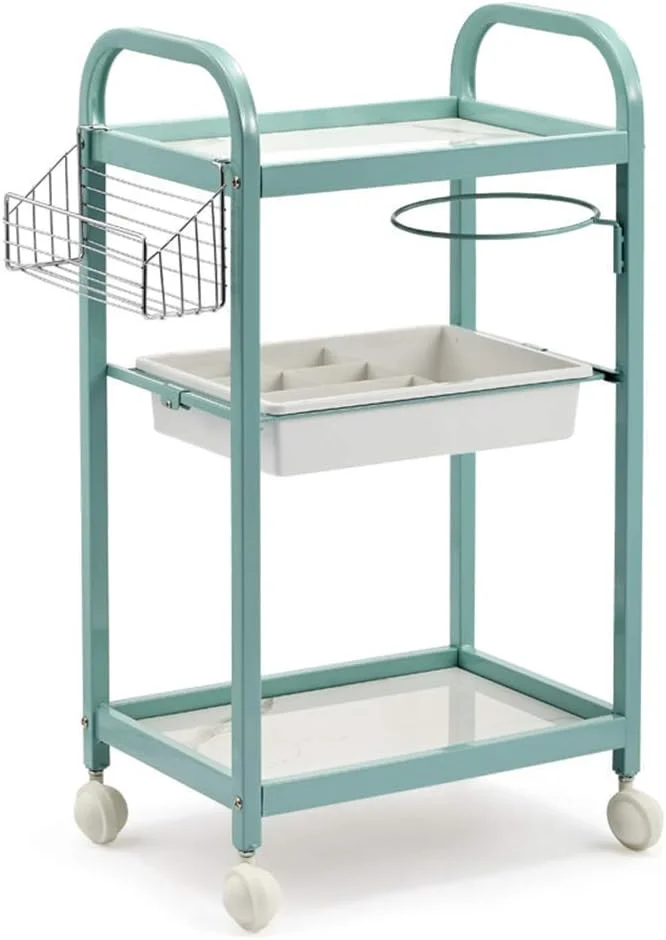 ترولی چرخ دار 3 طبقه قابل حمل IDEQUY مناسب برای سالن های زیبایی، خدمات پزشکی، تجهیزات آزمایشگاهی و هتل