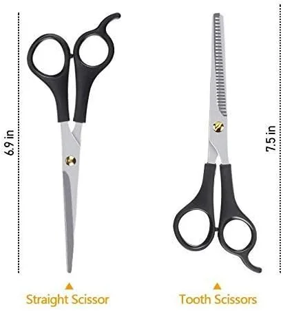 قیچی آرایشگری حرفه ای Toni & Guy City Enterprises به همراه قیچی پیتاژ با کیفیت استیل ضد زنگ برای آقایان و بانوان، مناسب آرایشگاه و استفاده در منزل، (ست 2 عددی، مشکی) قیچی آرایشگری حرفه ای Toni & Guy City Enterprises به همراه قیچی پیتاژ با کیفیت استیل ضد زنگ برای آقایان و بانوان، مناسب آرایشگاه و استفاده در منزل، (ست 2 عددی، مشکی)