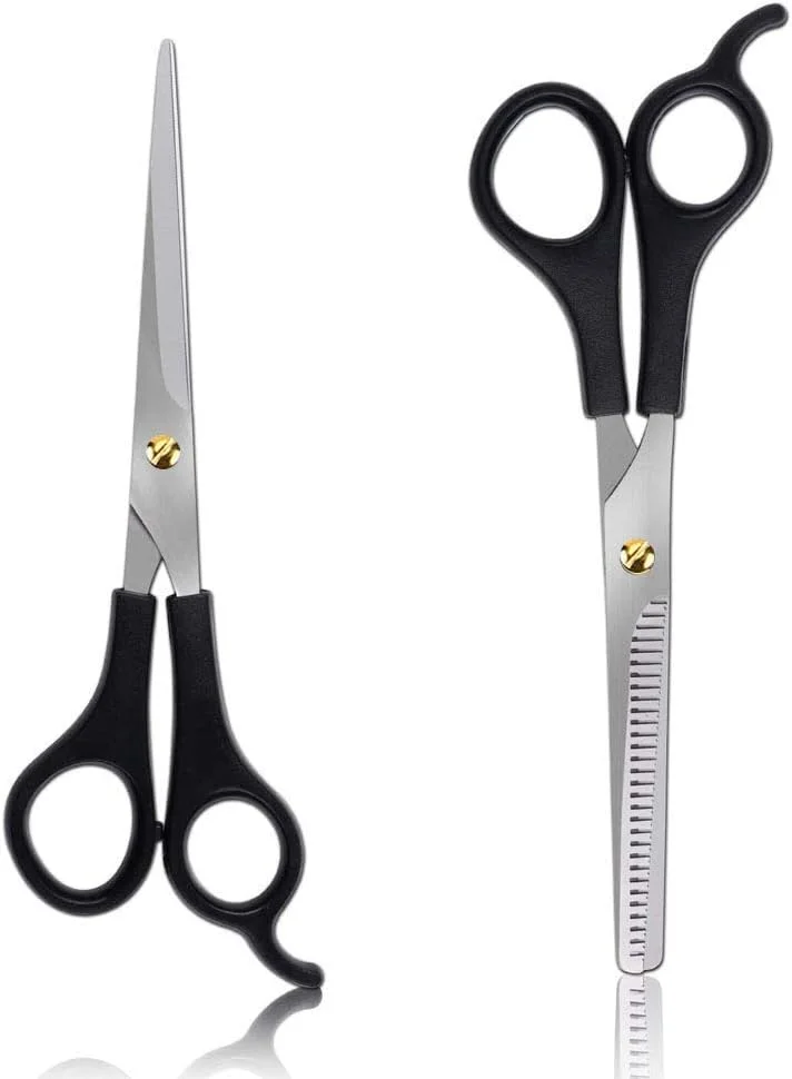 قیچی آرایشگری حرفه ای Toni & Guy City Enterprises به همراه قیچی پیتاژ با کیفیت استیل ضد زنگ برای آقایان و بانوان، مناسب آرایشگاه و استفاده در منزل، (ست 2 عددی، مشکی) قیچی آرایشگری حرفه ای Toni & Guy City Enterprises به همراه قیچی پیتاژ با کیفیت استیل ضد زنگ برای آقایان و بانوان، مناسب آرایشگاه و استفاده در منزل، (ست 2 عددی، مشکی)