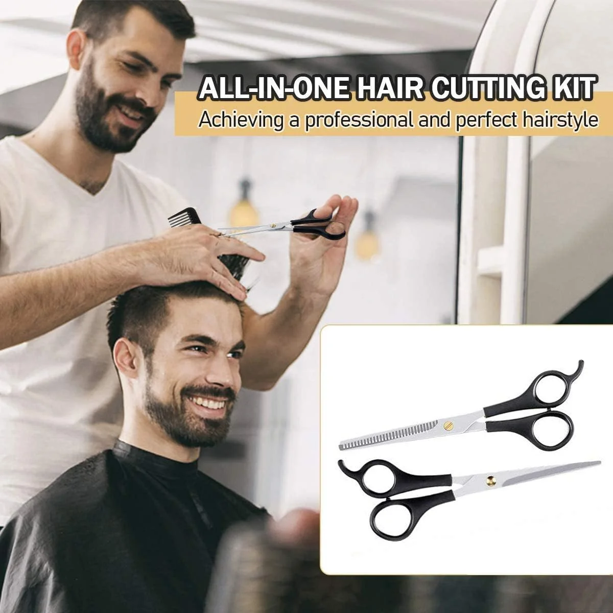 قیچی آرایشگری حرفه ای Toni & Guy City Enterprises به همراه قیچی پیتاژ با کیفیت استیل ضد زنگ برای آقایان و بانوان، مناسب آرایشگاه و استفاده در منزل، (ست 2 عددی، مشکی) قیچی آرایشگری حرفه ای Toni & Guy City Enterprises به همراه قیچی پیتاژ با کیفیت استیل ضد زنگ برای آقایان و بانوان، مناسب آرایشگاه و استفاده در منزل، (ست 2 عددی، مشکی)