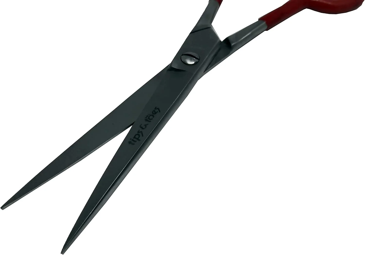 قیچی آرایشگری تیپس اند توز - لبه تیغی استیل ضد زنگ (17 سانتی متر) - برای آرایش موی آقایان و بانوان - دسته پی وی سی - قیچی آرایشگری برای استفاده در سالن/منزل