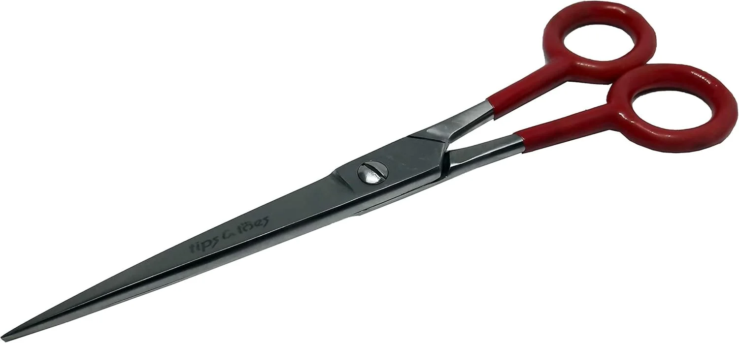 قیچی آرایشگری تیپس اند توز - لبه تیغی استیل ضد زنگ (17 سانتی متر) - برای آرایش موی آقایان و بانوان - دسته پی وی سی - قیچی آرایشگری برای استفاده در سالن/منزل