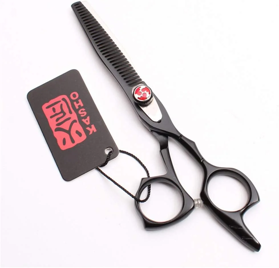 ست قیچی آرایشگری حرفه ای SXFXZ مشکی 6.0 اینچی، قیچی های بافت دهنده و نازک کننده مو با کیفیت بالا، فولاد 440C، مناسب برای آرایشگران راست دست، لوازم پیرایش مو، سالن خانگی (پیچ قرمز) ست قیچی آرایشگری حرفه ای SXFXZ مشکی 6.0 اینچی، قیچی های بافت دهنده و نازک کننده مو با کیفیت بالا، فولاد 440C، مناسب برای آرایشگران راست دست، لوازم پیرایش مو، سالن خانگی (پیچ قرمز)