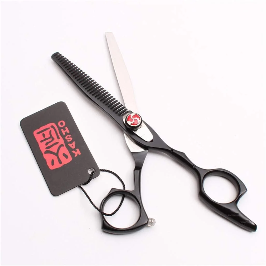 ست قیچی آرایشگری حرفه ای SXFXZ مشکی 6.0 اینچی، قیچی های بافت دهنده و نازک کننده مو با کیفیت بالا، فولاد 440C، مناسب برای آرایشگران راست دست، لوازم پیرایش مو، سالن خانگی (پیچ قرمز) ست قیچی آرایشگری حرفه ای SXFXZ مشکی 6.0 اینچی، قیچی های بافت دهنده و نازک کننده مو با کیفیت بالا، فولاد 440C، مناسب برای آرایشگران راست دست، لوازم پیرایش مو، سالن خانگی (پیچ قرمز)