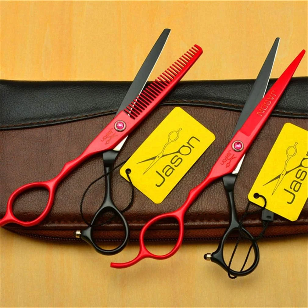 SXFXZ High-End 5.5/6.0 Inch Left Hand Black Professional 6CR Steel Hairdresser Hairdressing Hair Scissors Set Barber Scissors Thinning Shear Haircut Salon Tool Hair Barber Supplies,5.5inch