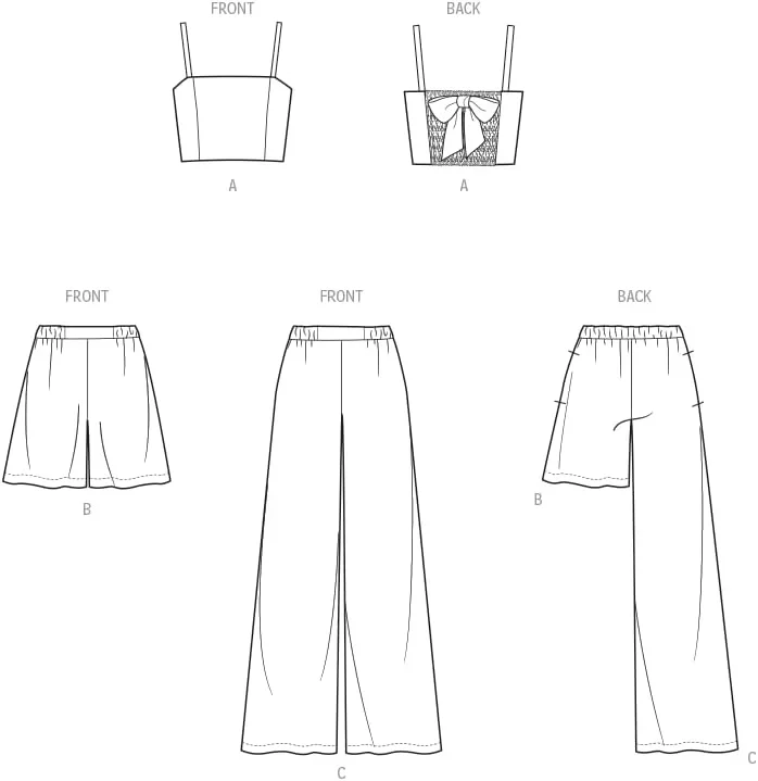الگوی خیاطی سادگی SS3149A تاپ، شورت و شلوار دخترانه A (7-8-10-12-14)