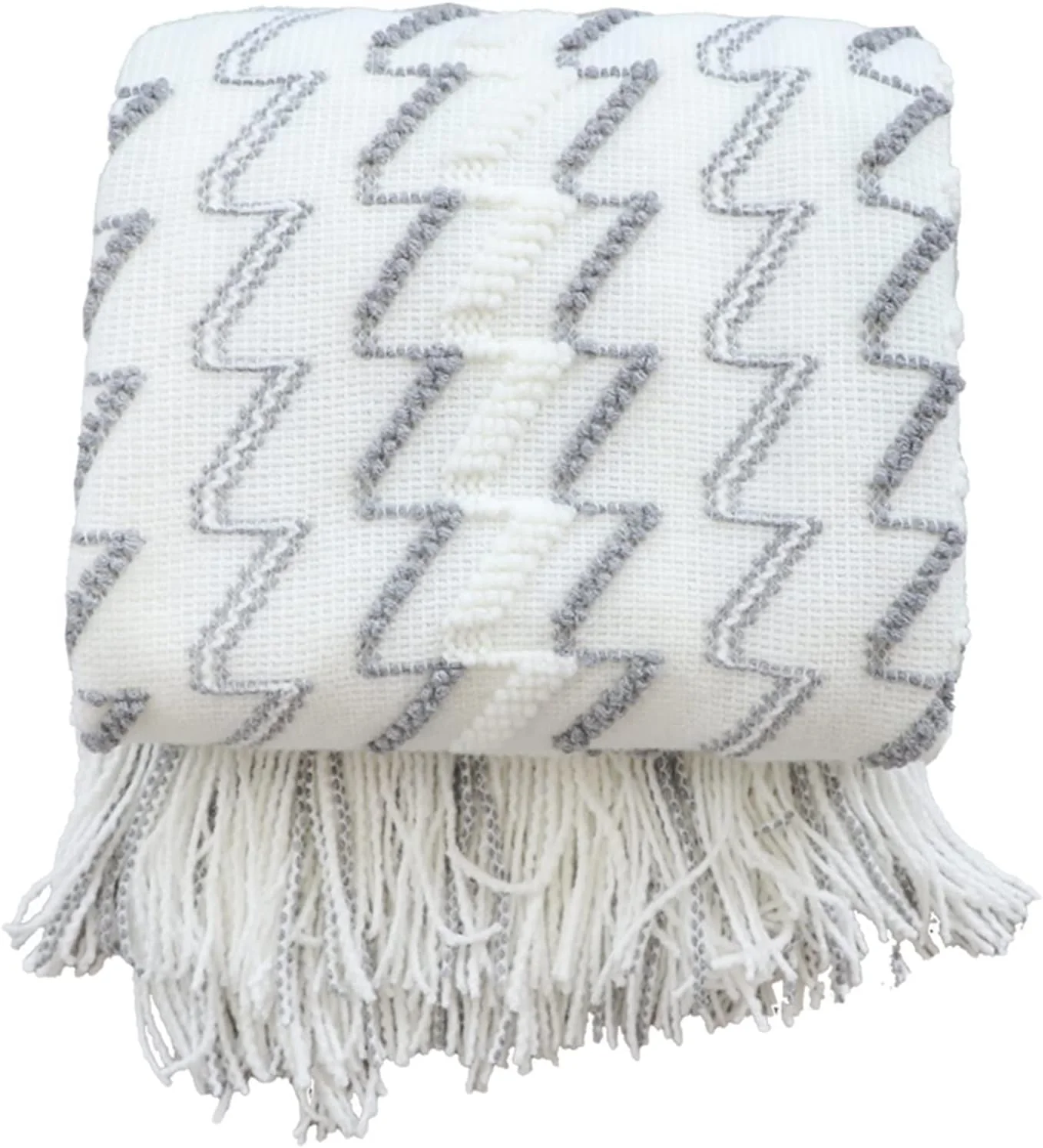 پتوی بافتنی خاکستری و سفید WRFTTCRR، شال، مناسب اتاق مدل، حوله مبل، دکوراسیون منزل و هتل، حوله انتهای تخت، پتوی نرم