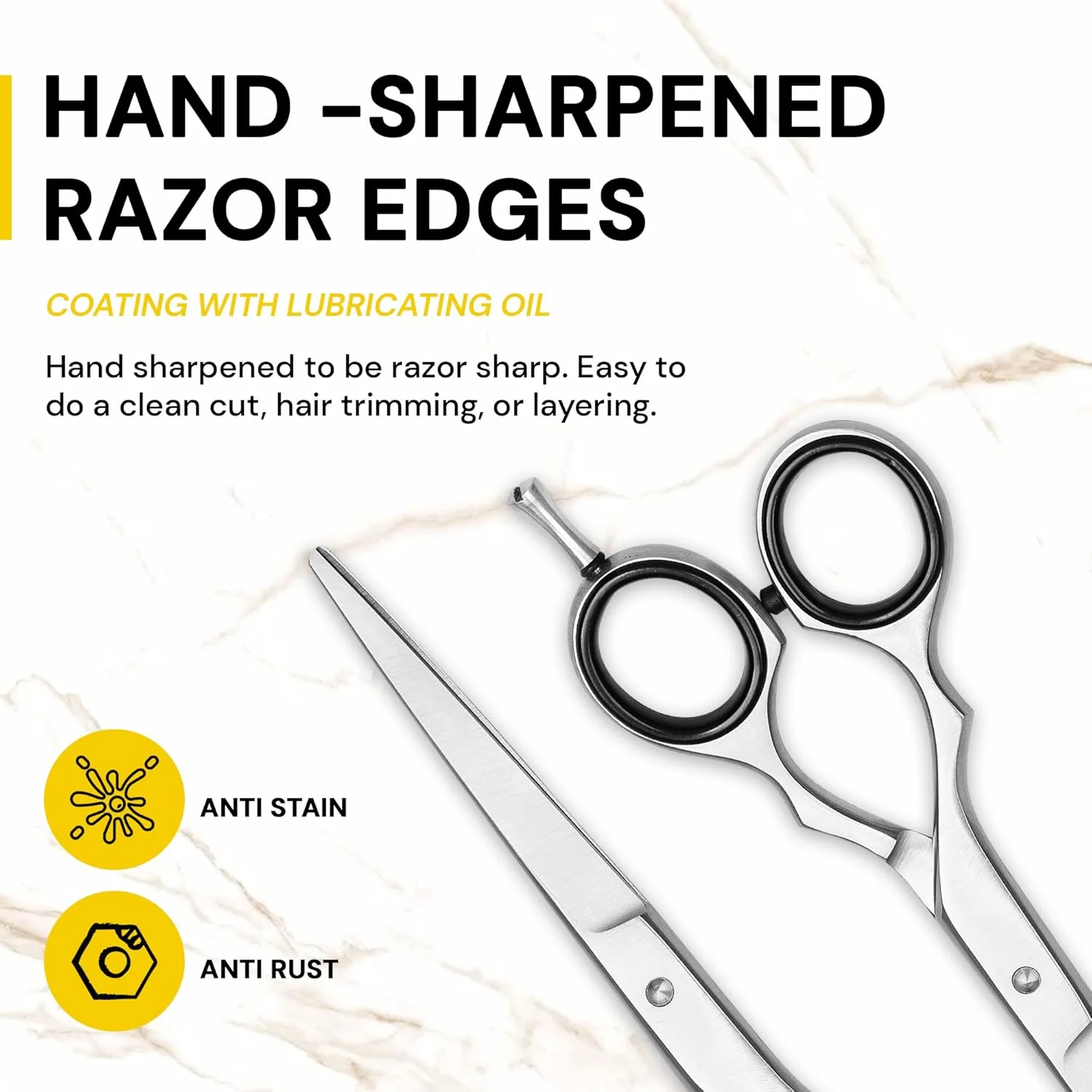 قیچی آرایشگری حرفه ای SUPINE با لبه تیغ تیز برای اصلاح و نازک کردن مو، بدون ایجاد موخوره، روکش کروم، قیچی استیل ضد زنگ مغناطیسی برای سالن قیچی آرایشگری حرفه ای SUPINE با لبه تیغ تیز برای اصلاح و نازک کردن مو، بدون ایجاد موخوره، روکش کروم، قیچی استیل ضد زنگ مغناطیسی برای سالن