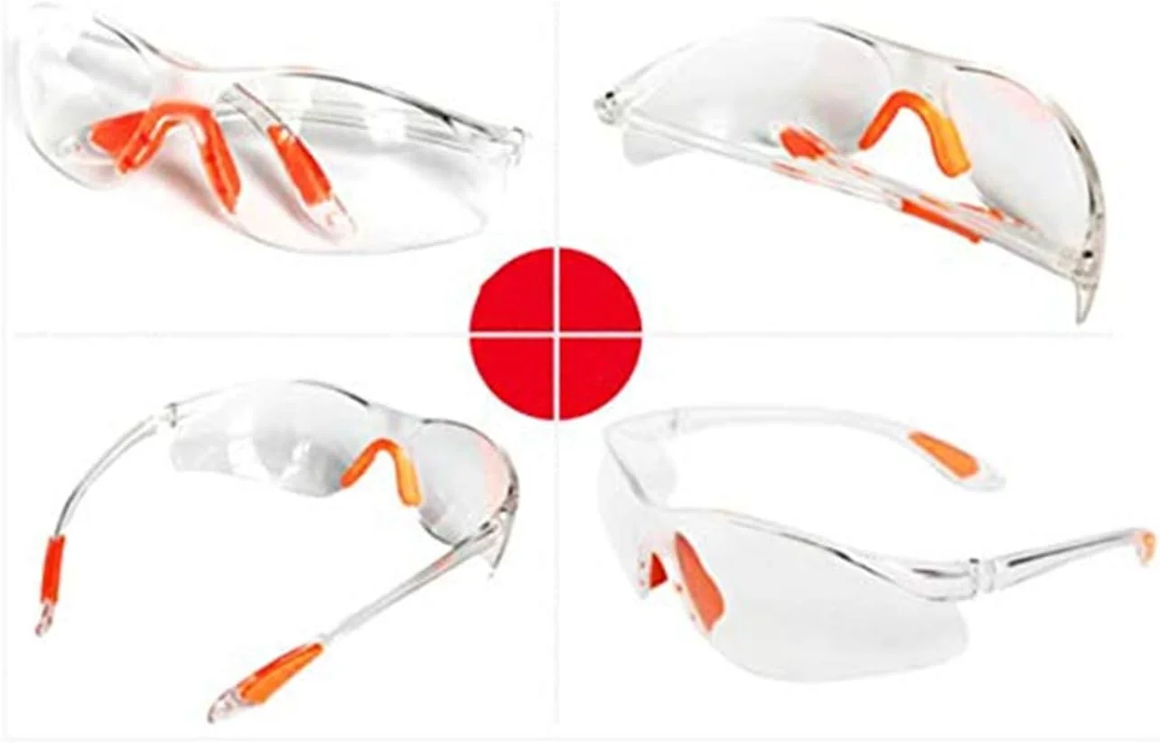 عینک ایمنی پلاستیکی شفاف YAAVAAW، بسته 10 عددی، با محافظ بینی و نوک لاستیکی دسته، مناسب کودکان برای بازی با تفنگ نرف/باغبانی/آزمایشگاه/مواد شیمیایی عینک ایمنی پلاستیکی شفاف YAAVAAW، بسته 10 عددی، با محافظ بینی و نوک لاستیکی دسته، مناسب کودکان برای بازی با تفنگ نرف/باغبانی/آزمایشگاه/مواد شیمیایی