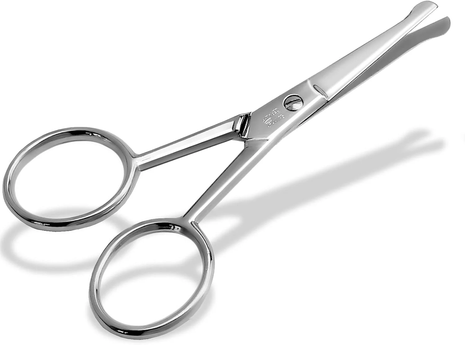 قیچی ریش حرفه ای زولینگن، قیچی مو، قیچی موی بینی ساخت آلمان، قیچی سبیل زولینگن با نوک گرد برای کوتاه کردن موی ریش، موی گوش و بینی