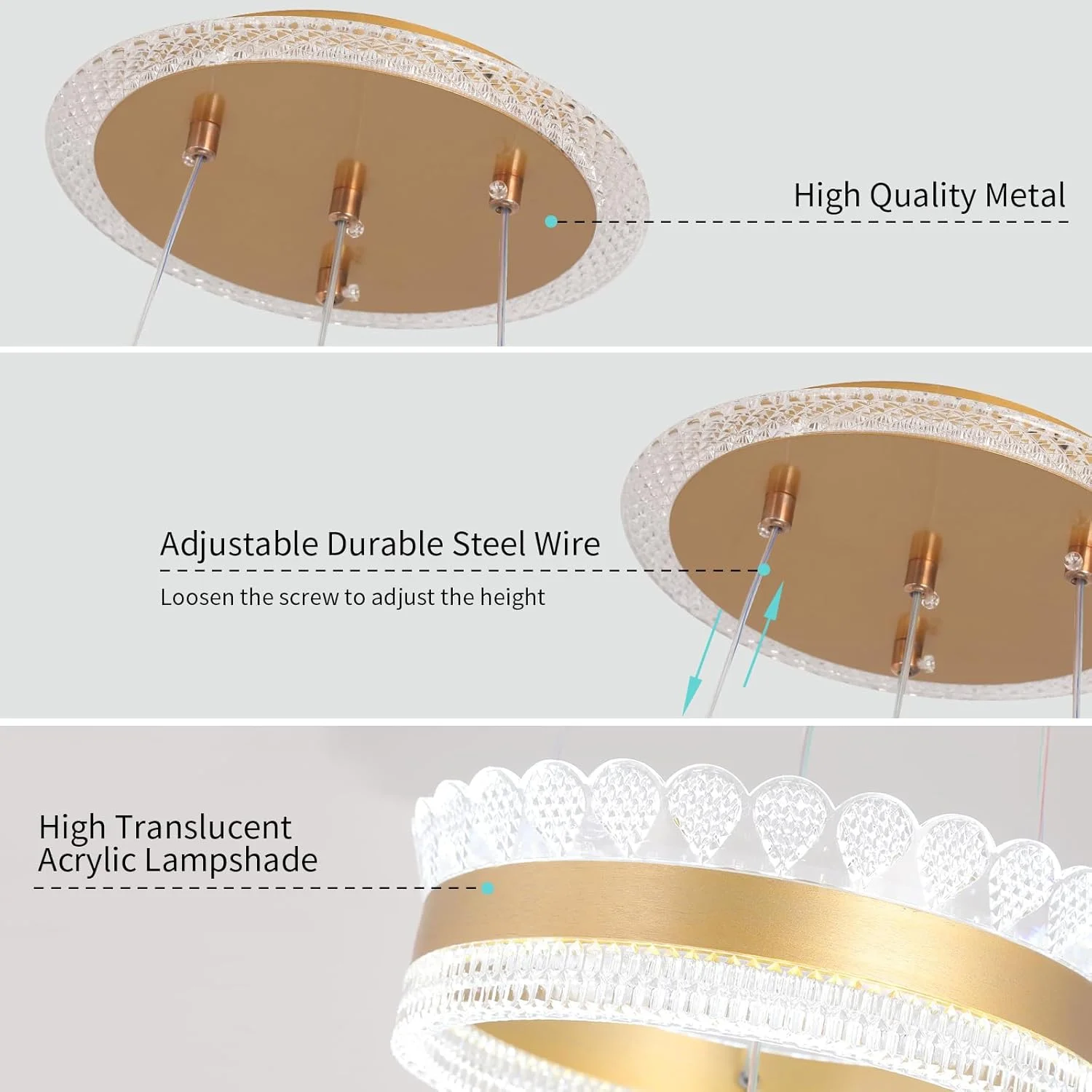 چراغ آویز مدرن LED یاتای، مشکی 48 وات، گرد، با ارتفاع قابل تنظیم و نورپردازی سه رنگی دیمرپذیر (3000K-6000K)، نصب نیمه فلاش برای اتاق غذاخوری، آشپزخانه و رستوران ها، 30 سانتی متر