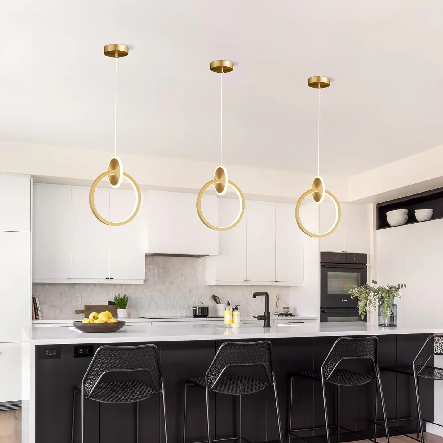 چراغ آویز سقفی مدرن LED یاتای، 14 وات با ارتفاع قابل تنظیم و نورپردازی سه رنگ، چراغ آویز گرد آلومینیومی طلایی و اکریلیک برای اتاق ناهارخوری، آشپزخانه، اتاق خواب چراغ آویز سقفی مدرن LED یاتای، 14 وات با ارتفاع قابل تنظیم و نورپردازی سه رنگ، چراغ آویز گرد آلومینیومی طلایی و اکریلیک برای اتاق ناهارخوری، آشپزخانه، اتاق خواب