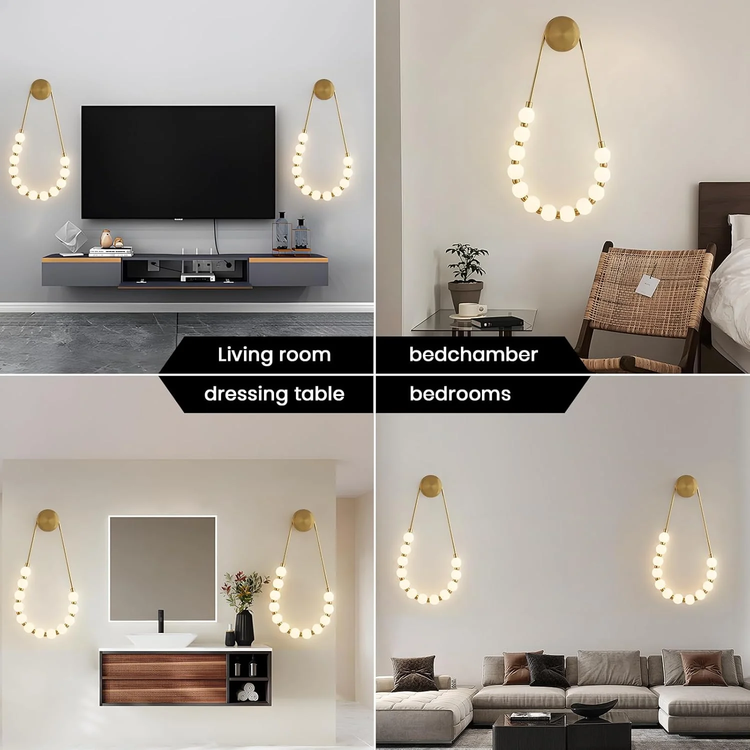 YATAI Modern Minimalist Wall Lamp, U-Shaped Golden Wall Light with Adjustable 3-Color Dimming 3000K-6000K for Bedrooms,Living Rooms and Kitchens YATAI Modern Minimalist Wall Lamp, U-Shaped Golden Wall Light with Adjustable 3-Color Dimming 3000K-6000K for Bedrooms,Living Rooms and Kitchens