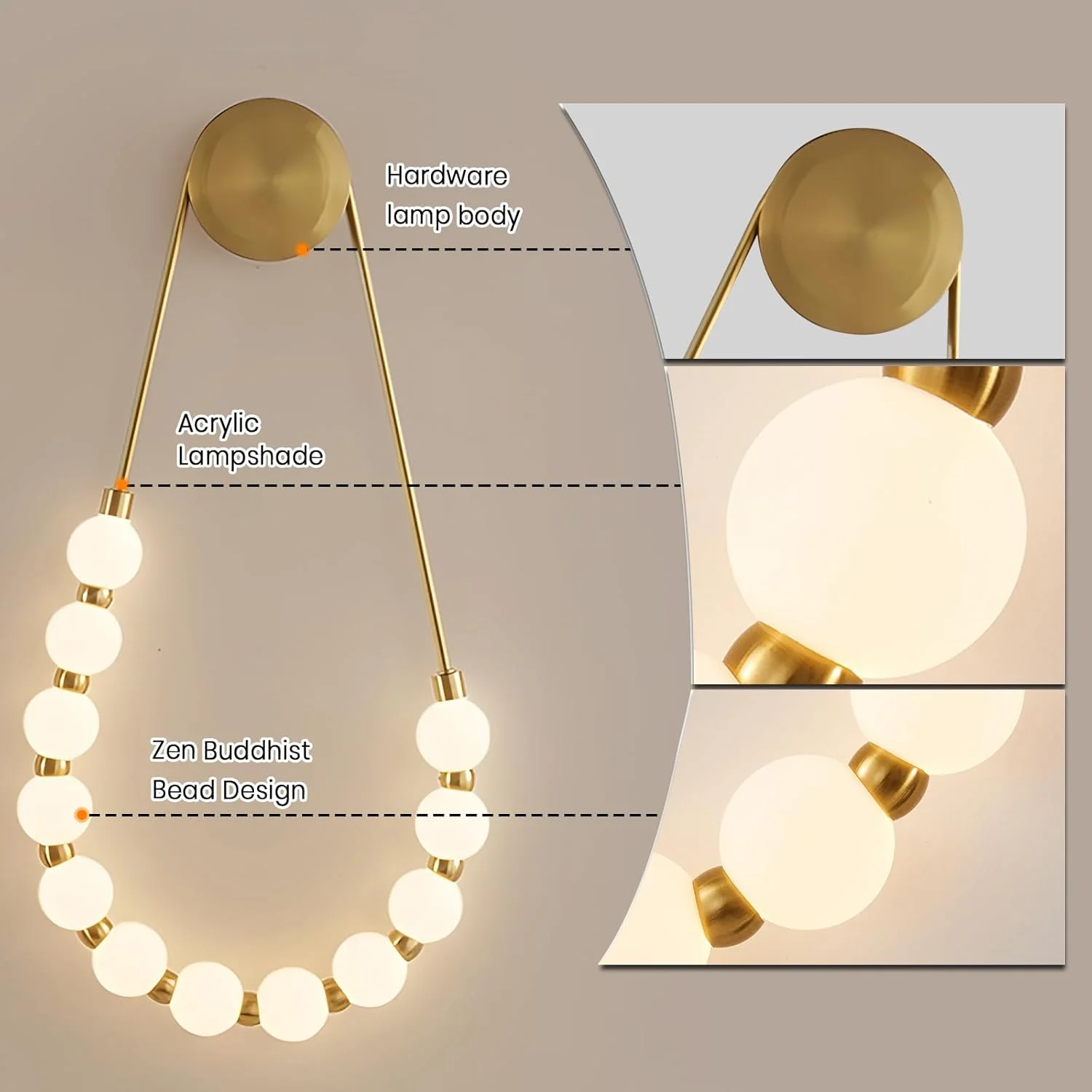YATAI Modern Minimalist Wall Lamp, U-Shaped Golden Wall Light with Adjustable 3-Color Dimming 3000K-6000K for Bedrooms,Living Rooms and Kitchens YATAI Modern Minimalist Wall Lamp, U-Shaped Golden Wall Light with Adjustable 3-Color Dimming 3000K-6000K for Bedrooms,Living Rooms and Kitchens