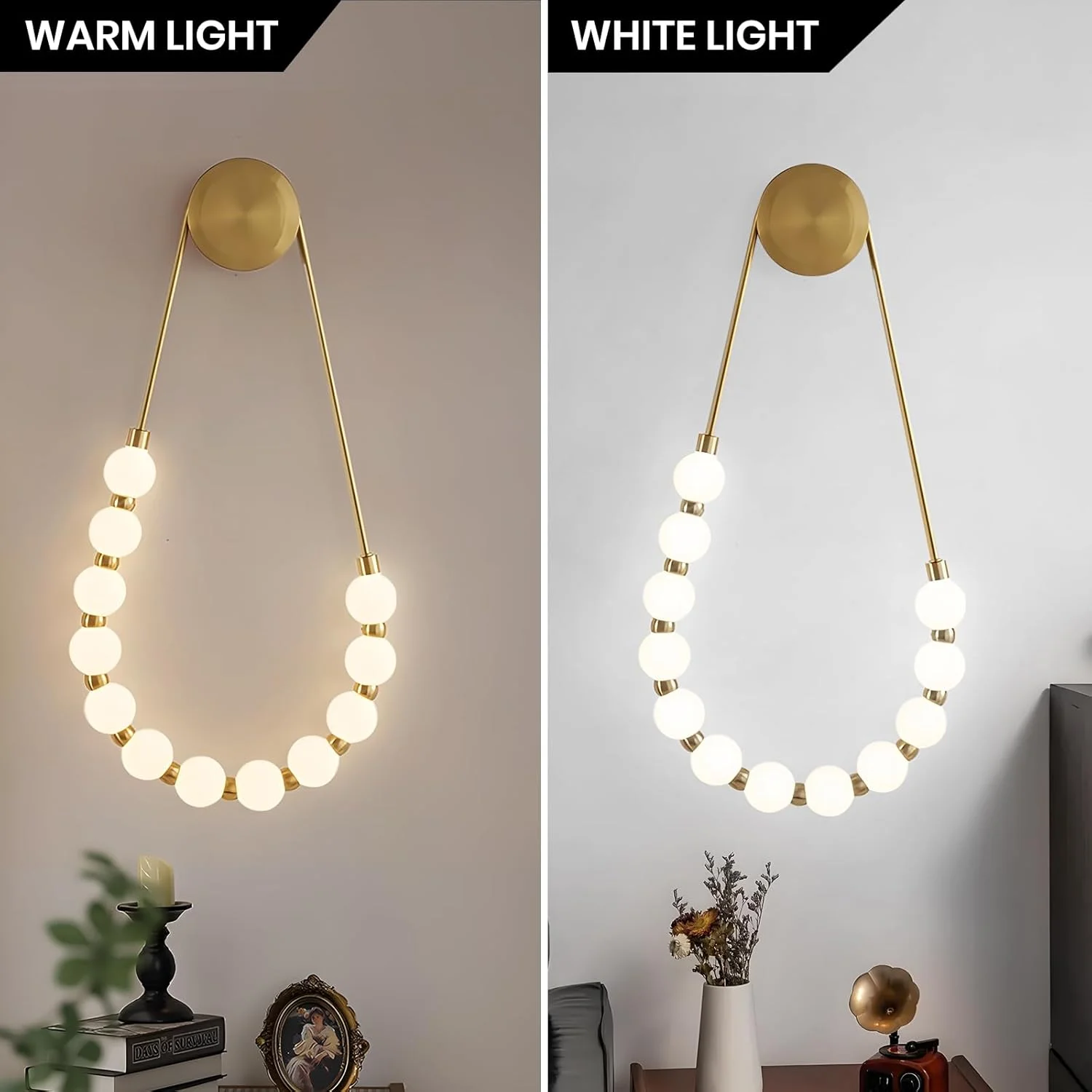 YATAI Modern Minimalist Wall Lamp, U-Shaped Golden Wall Light with Adjustable 3-Color Dimming 3000K-6000K for Bedrooms,Living Rooms and Kitchens YATAI Modern Minimalist Wall Lamp, U-Shaped Golden Wall Light with Adjustable 3-Color Dimming 3000K-6000K for Bedrooms,Living Rooms and Kitchens