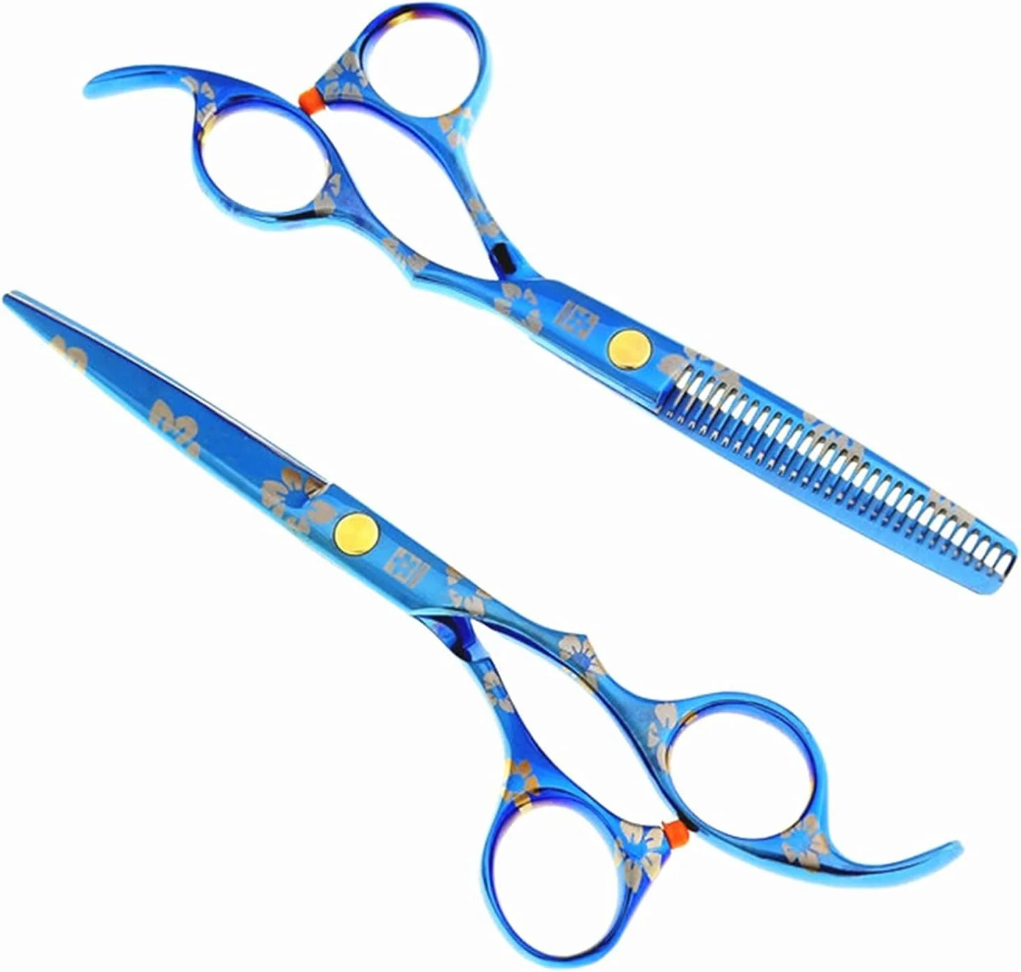 Shears For Hair Cutting 5.5/6 Inch Blue Cherry Scissors, Barber Scissors, Hairdressing Scissors, Thinning Scissors, Flat Scissors Hair Cutting Kit