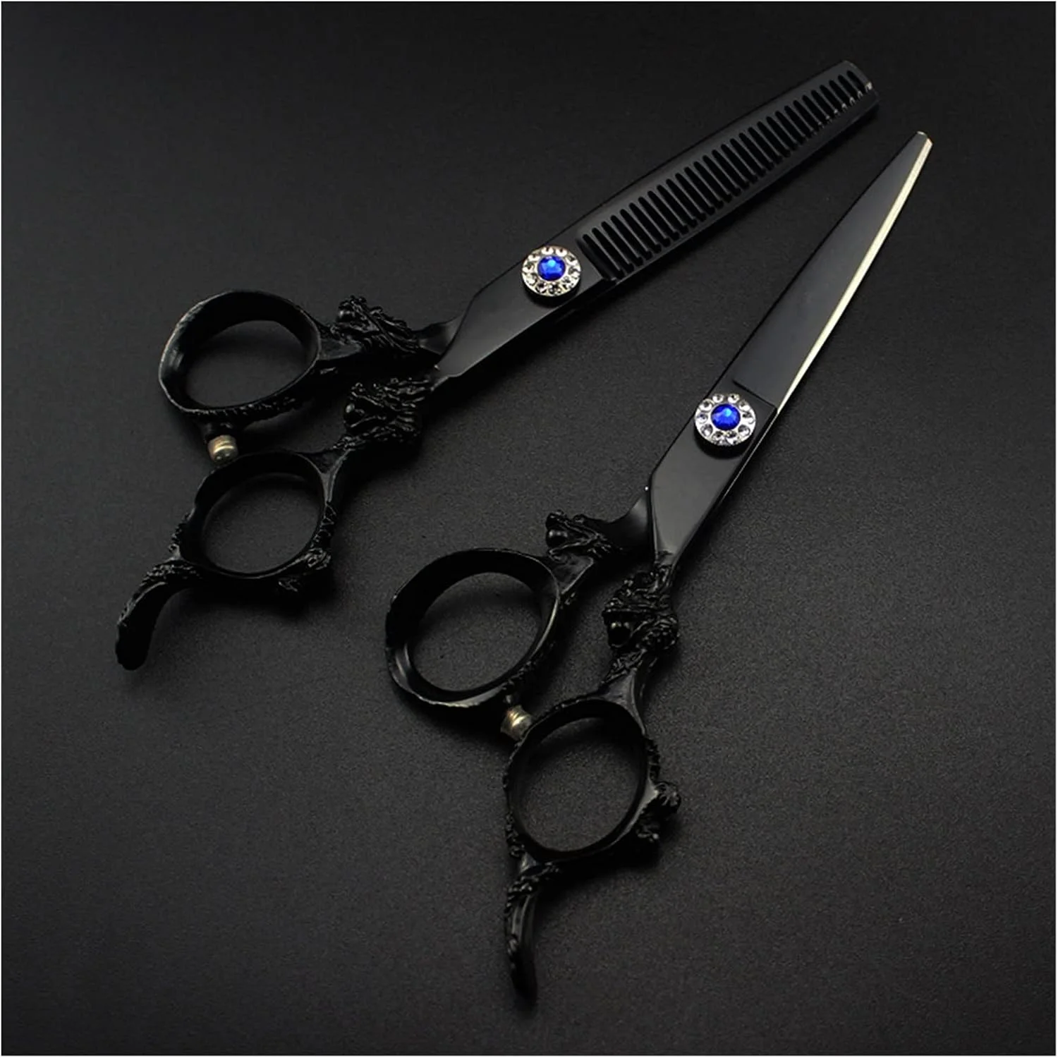 Shears For Hair Cutting 6 Inch Black Barber Scissors, Flat Cut, Thin Cut, Beauty Scissors, Hairdressing Scissors, Hair Salon Hair Cutting Kit-Set Shears For Hair Cutting 6 Inch Black Barber Scissors, Flat Cut, Thin Cut, Beauty Scissors, Hairdressing Scissors, Hair Salon Hair Cutting Kit-Set