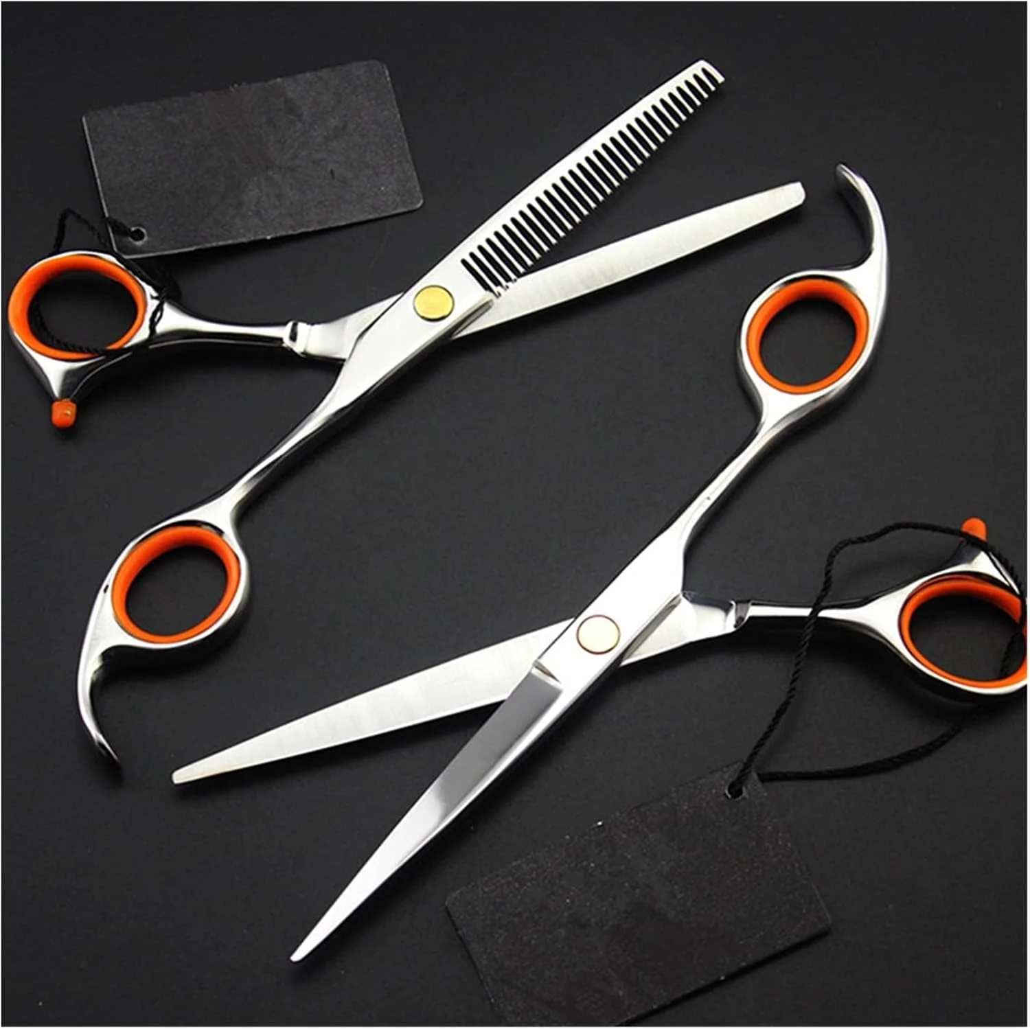 Shears For Hair Cutting 6 Inch Barber Scissors, Orange Handle, Hairdressing Scissors, Thinning Scissors, Beauty Scissors, Hair Salon, Flat Scissors Hair Cutting Kit,Set-B Shears For Hair Cutting 6 Inch Barber Scissors, Orange Handle, Hairdressing Scissors, Thinning Scissors, Beauty Scissors, Hair Salon, Flat Scissors Hair Cutting Kit,Set-B
