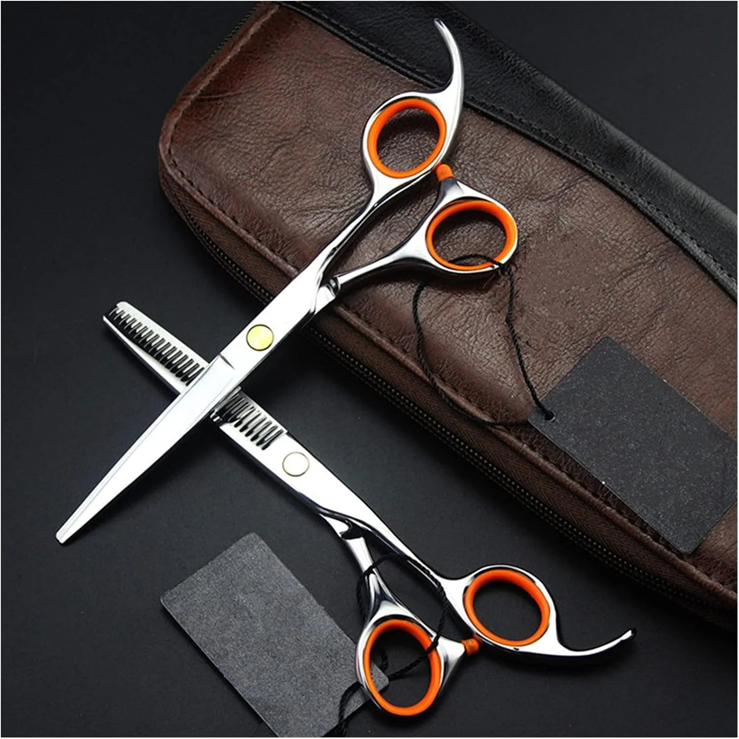 Shears For Hair Cutting 6 Inch Barber Scissors, Orange Handle, Hairdressing Scissors, Thinning Scissors, Beauty Scissors, Hair Salon, Flat Scissors Hair Cutting Kit,Set-B Shears For Hair Cutting 6 Inch Barber Scissors, Orange Handle, Hairdressing Scissors, Thinning Scissors, Beauty Scissors, Hair Salon, Flat Scissors Hair Cutting Kit,Set-B