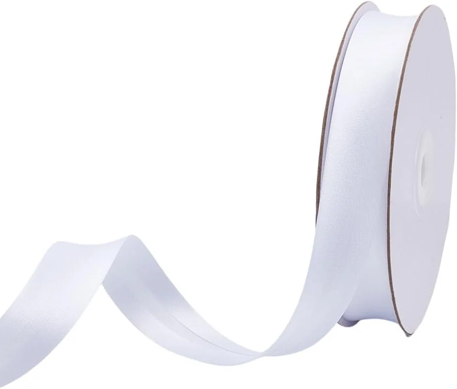 نوار اریب پلیسه دوقلو Arricraft، 22 متر طول، 20 میلی متر عرض، نوار پلی استر سفید، نوار تعمیر لباس، خیاطی، تاشو، اتصال، لبه دوزی، لوله کشی، لحاف دوزی، صنایع دستی DIY، تعمیرات