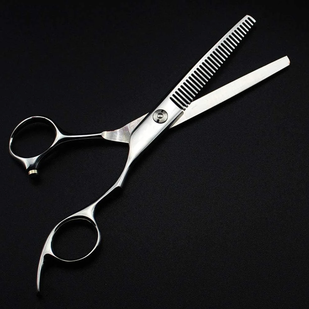 قیچی آرایشگری مو، قیچی استیل ضد زنگ حرفه ای برای کوتاهی و تنک کردن مو (دندانه دار 6 اینچ) مناسب استفاده شخصی و آرایشگاه قیچی آرایشگری مو، قیچی استیل ضد زنگ حرفه ای برای کوتاهی و تنک کردن مو (دندانه دار 6 اینچ) مناسب استفاده شخصی و آرایشگاه