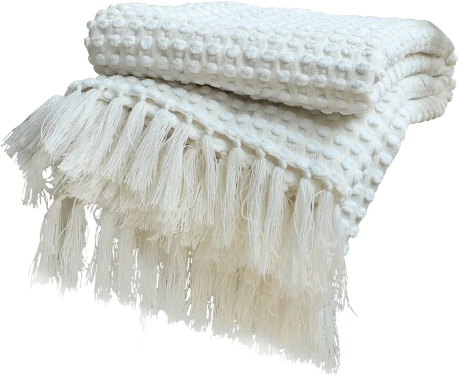 WMGSDWB Blankets White Blankets Throws Soft Comfortable Knitted Shawl Sofa Blanket Bed End Cover Travel Hotel Decorative Bedspread(127x170cm)