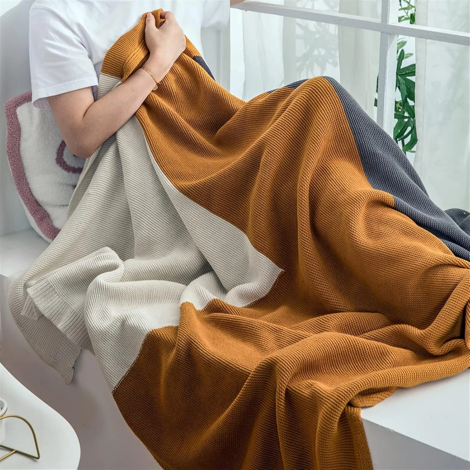 پتوهای طرح دار بافتنی رنگی WMGSDWB، پتوی تزئینی منزل، مبل، تخت خواب، پتوهای نرم و لطیف، پتو گرم مناسب چرت زدن در دفتر کار (Hortel) پتوهای طرح دار بافتنی رنگی WMGSDWB، پتوی تزئینی منزل، مبل، تخت خواب، پتوهای نرم و لطیف، پتو گرم مناسب چرت زدن در دفتر کار (Hortel)