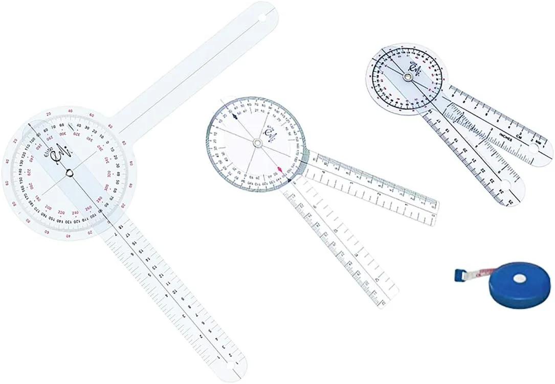 مجموعه 4 عددی گونیومتر ابزار پزشکی الیت مدل EMI EGM-429TM - 12 اینچ، 8 اینچ، 6 اینچ و متر نواری