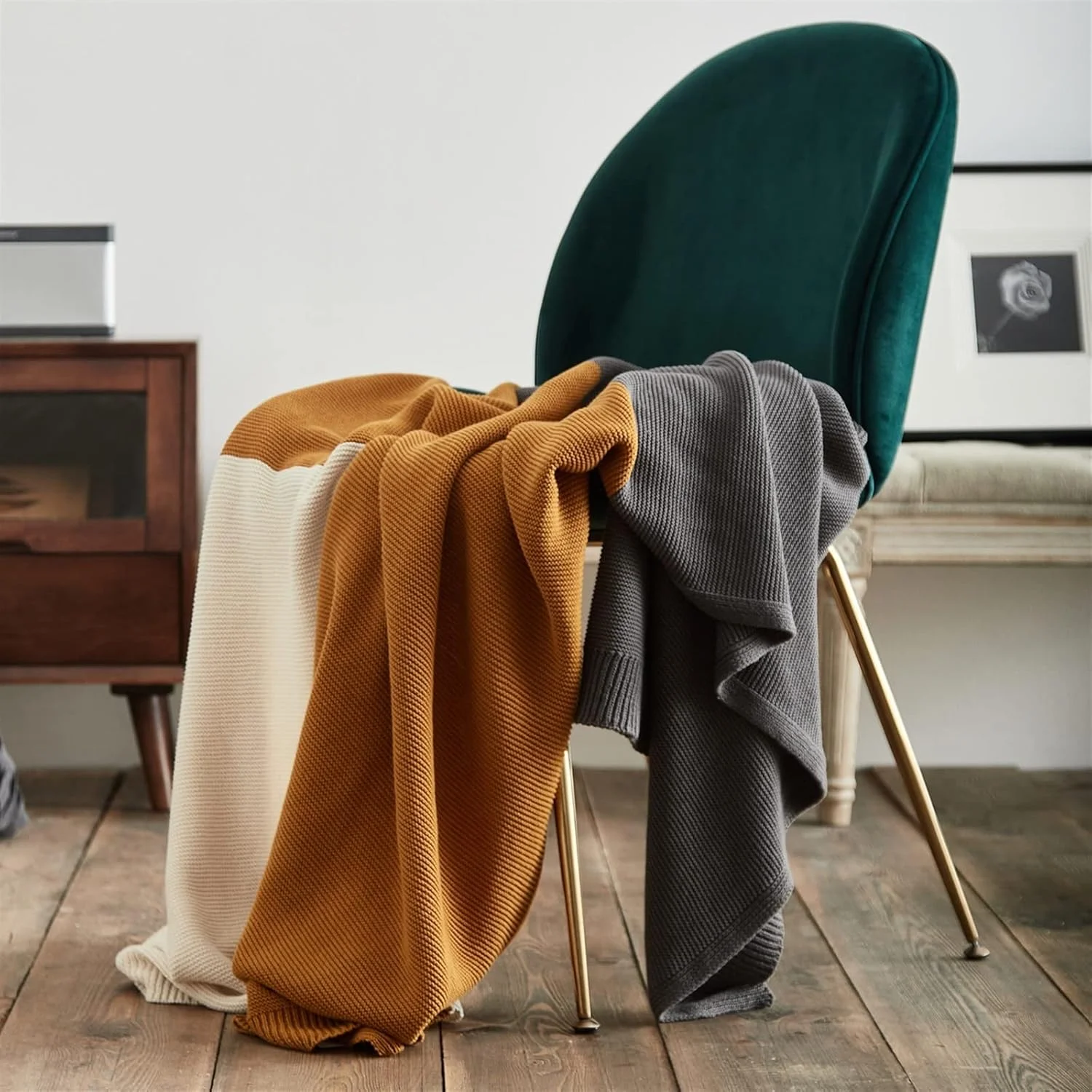 پتوهای طرح دار بافتنی رنگی WMGSDWB، پتوی تزئینی منزل، مبل، تخت خواب، پتوهای نرم و لطیف، پتو گرم مناسب چرت زدن در اداره (Hortel) پتوهای طرح دار بافتنی رنگی WMGSDWB، پتوی تزئینی منزل، مبل، تخت خواب، پتوهای نرم و لطیف، پتو گرم مناسب چرت زدن در اداره (Hortel)