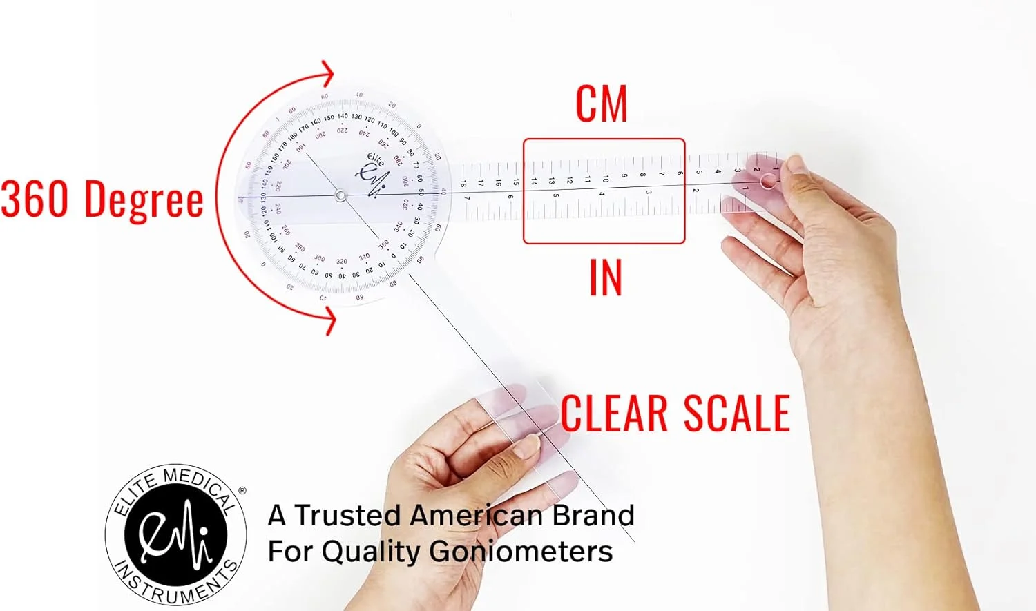 ست گونیومتر ابزار پزشکی الیت مدل EMI EGM-427TM شامل سایزهای 12 اینچ، 8 اینچ و متر نواری - 3 تکه