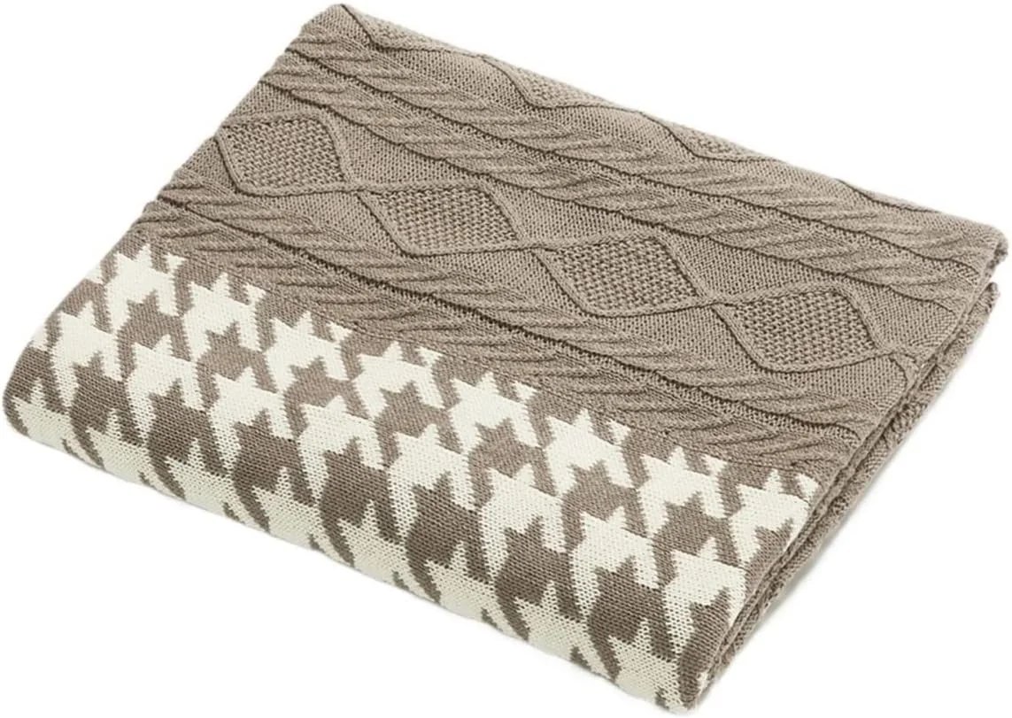 پتوهای تزئینی WMGSDWB، پتوی تزئینی برای مبل، تخت، صندلی، ماشین، طرح راه راه ظریف و نرم (قهوه ای روشن)