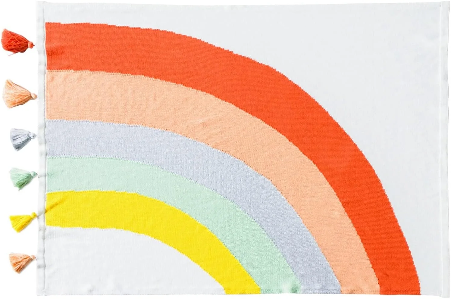 پتوهای WMGSDWB پتو تزئینی رنگین کمانی نرم و کرکی دکور اتاق پتوهای چهارخانه بافتنی پنبه ای بزرگسالان (130x160 سانتی متر)