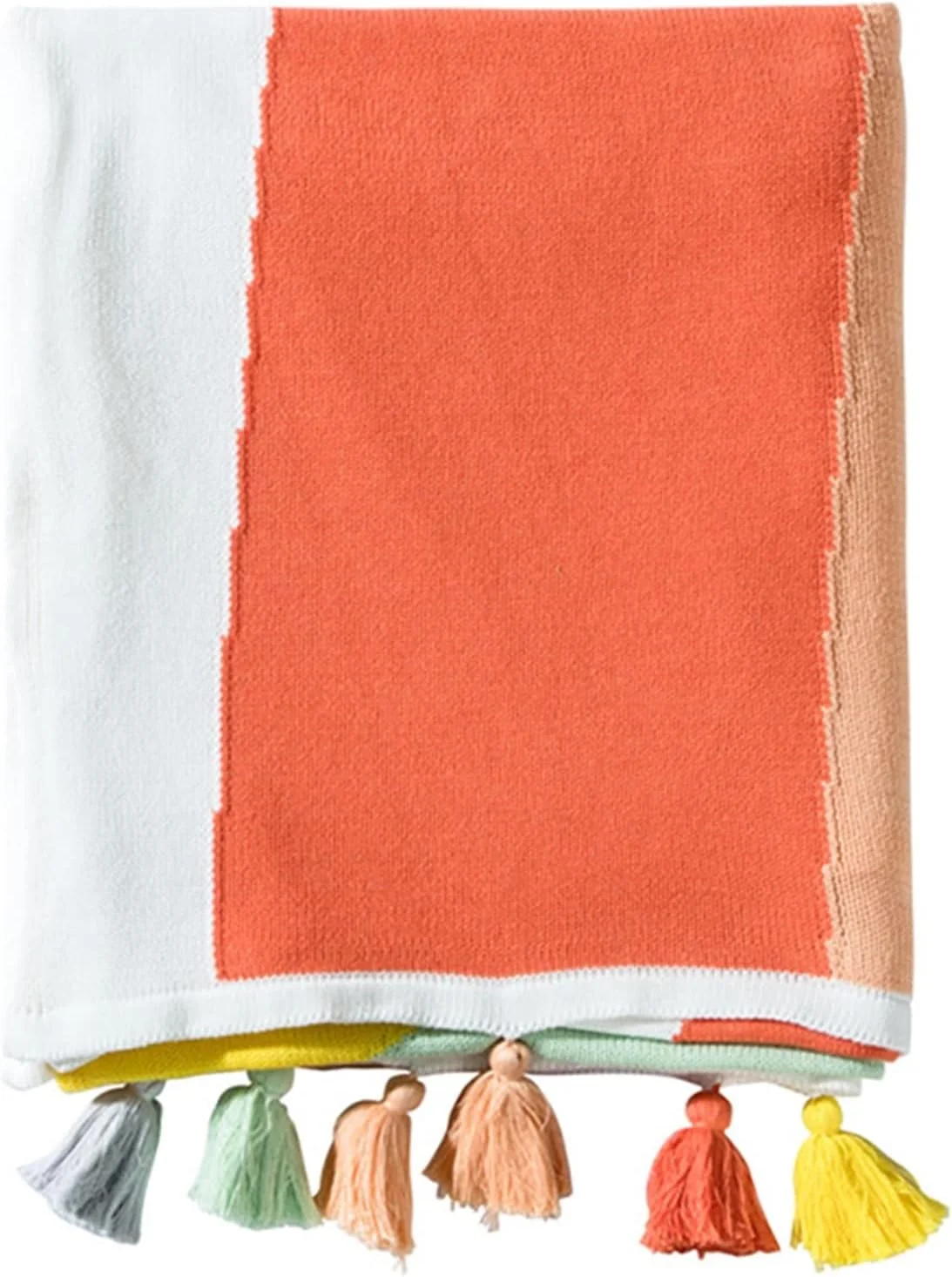 پتوهای WMGSDWB پتو تزئینی رنگین کمانی نرم و کرکی دکور اتاق پتوهای چهارخانه بافتنی پنبه ای بزرگسالان (130x160 سانتی متر)