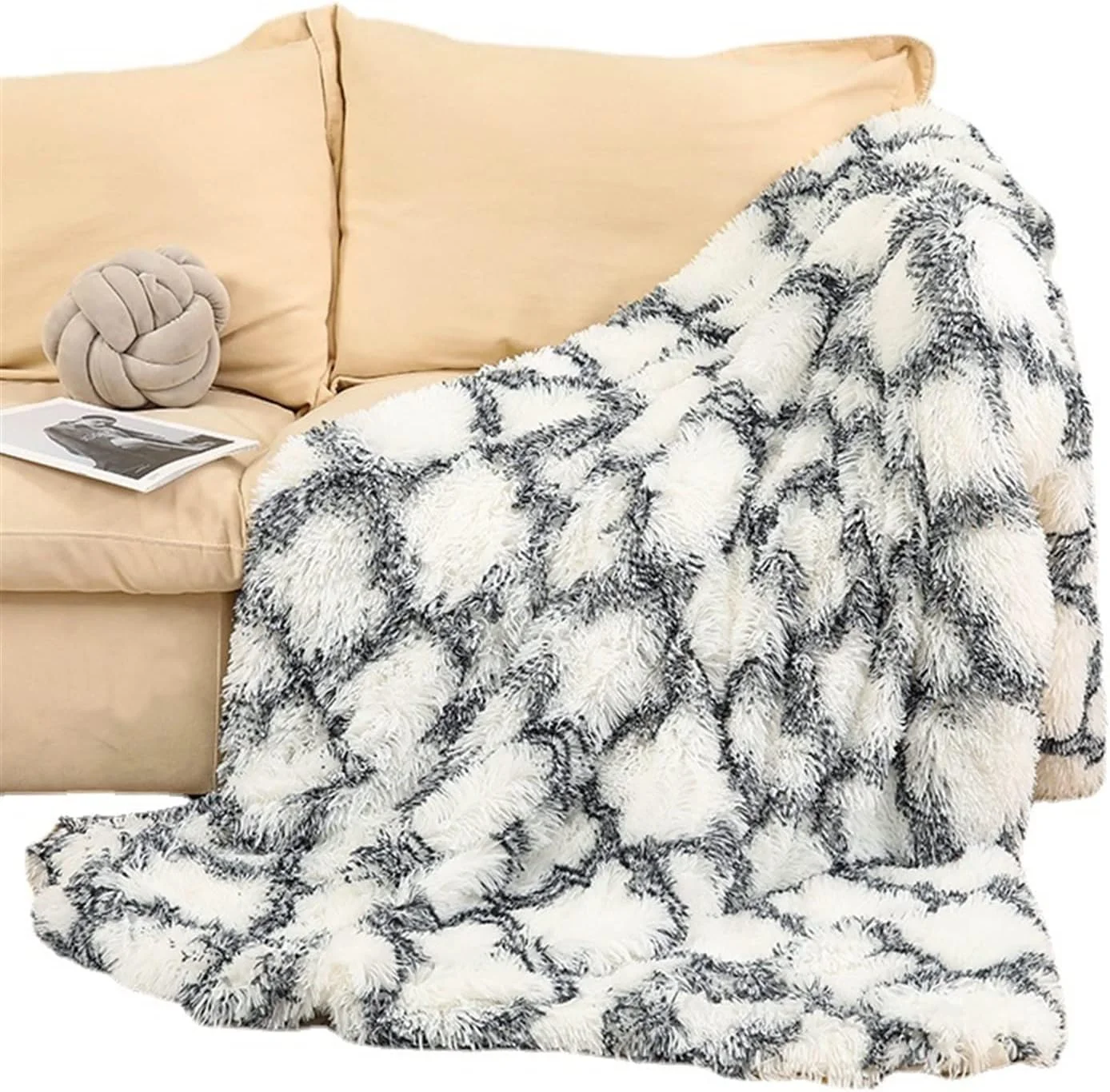 پتوهای WMGSDWB فوق العاده نرم پشم مرجانی بلند گرم و شیک و دنج با پتوهای پشمی پرزدار برای تخت و مبل، هدیه پتوهای WMGSDWB فوق العاده نرم پشم مرجانی بلند گرم و شیک و دنج با پتوهای پشمی پرزدار برای تخت و مبل، هدیه