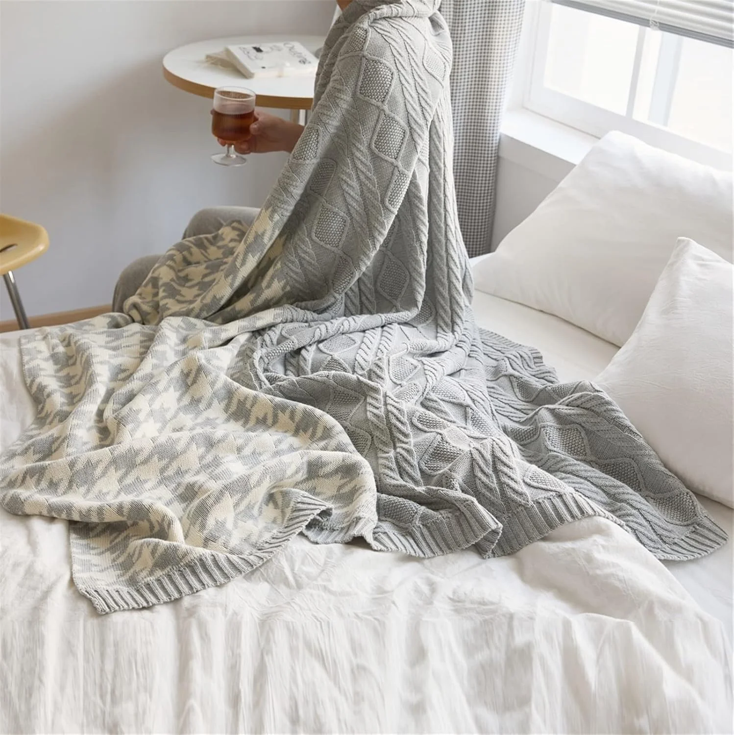 پتوهای تزئینی WMGSDWB، پتوی تزئینی برای مبل، تخت، صندلی، ماشین، طرح راه راه ظریف و بافت نرم و گرم (قهوه ای روشن) پتوهای تزئینی WMGSDWB، پتوی تزئینی برای مبل، تخت، صندلی، ماشین، طرح راه راه ظریف و بافت نرم و گرم (قهوه ای روشن)