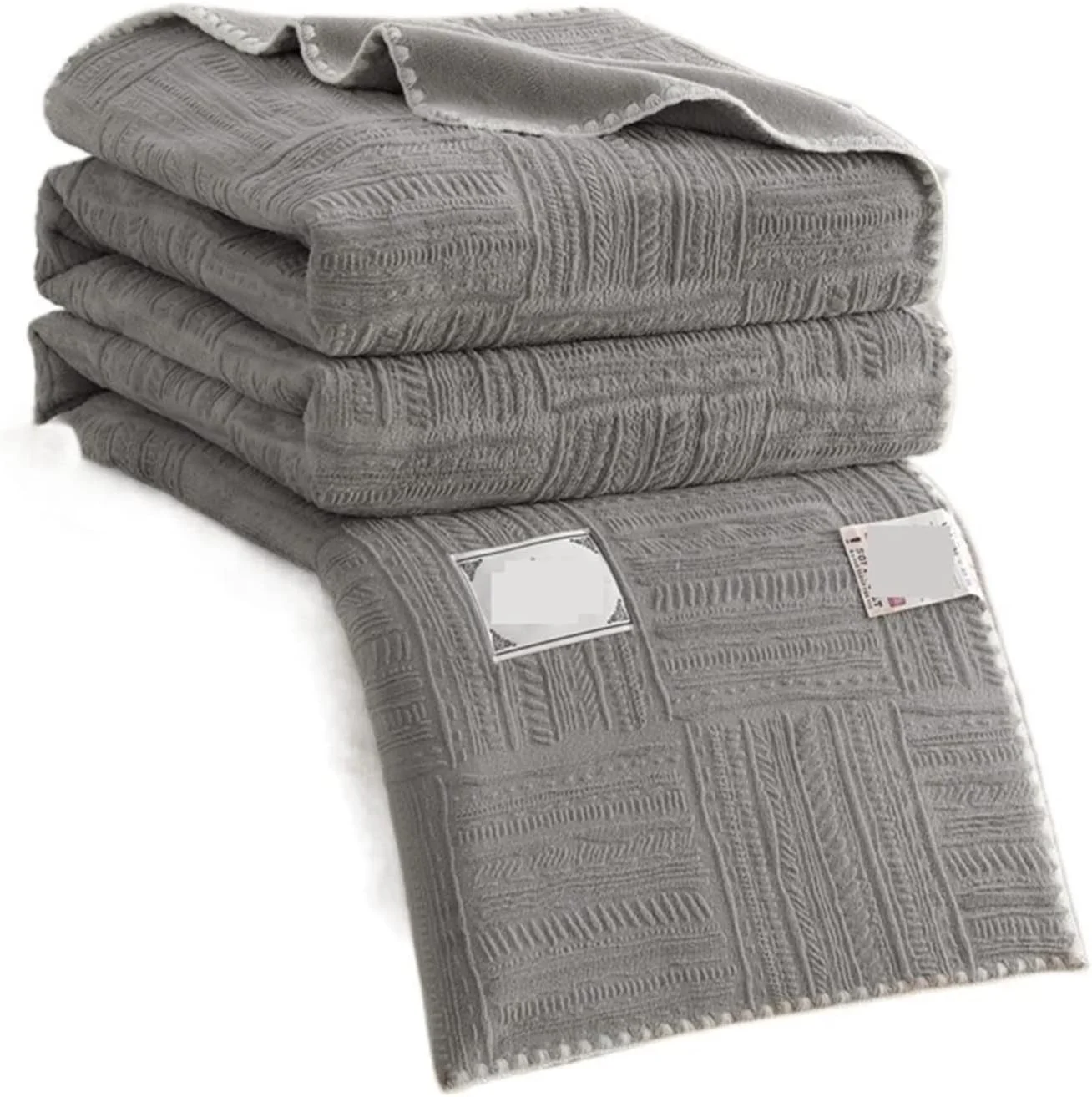 پتو WMGSDWB پشم شیری، پتوی طرح دار هندسی رنگ ثابت، رو تختی مبل مناسب چهار فصل و پتوی مسافرتی