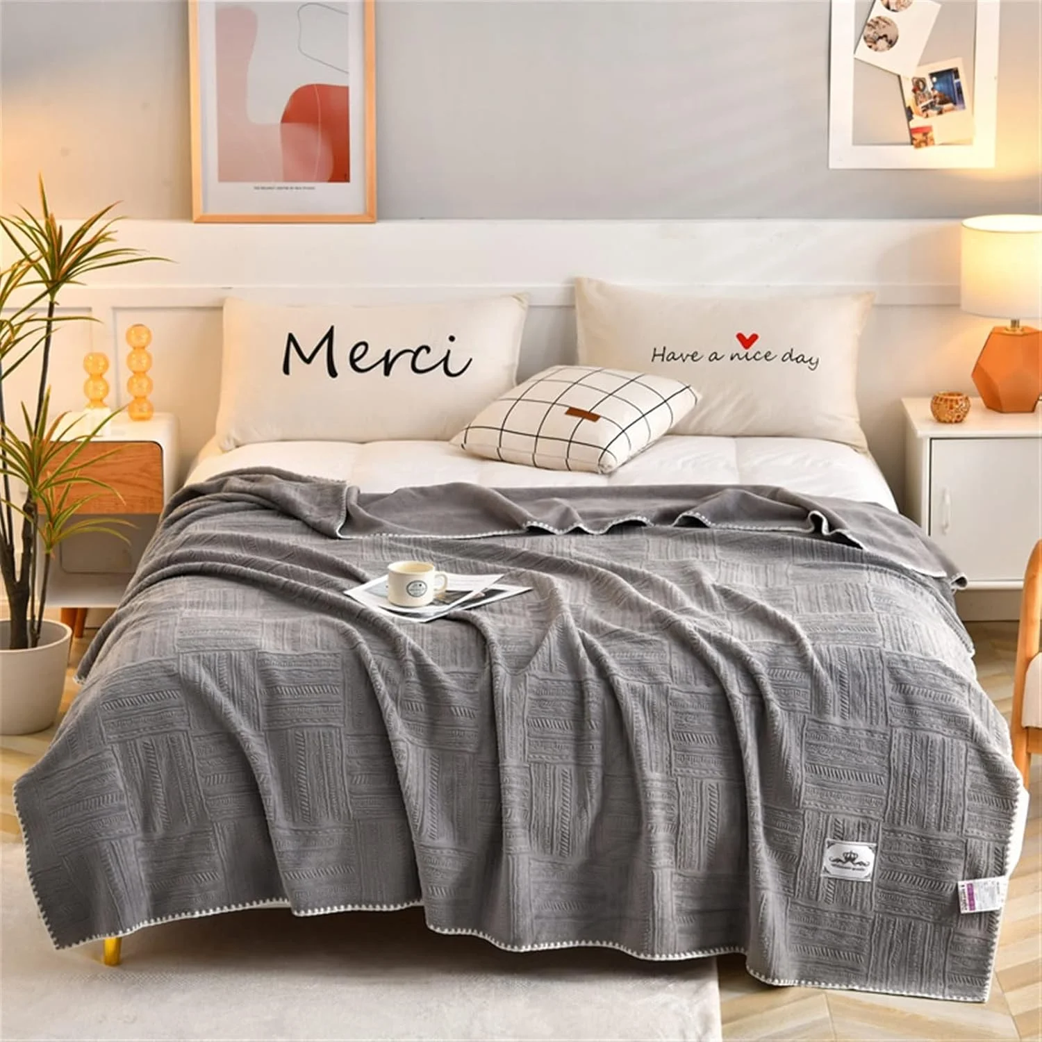 پتو WMGSDWB پشم شیری، پتوی طرح دار هندسی رنگ ثابت، رو تختی مبل مناسب چهار فصل و پتوی مسافرتی پتو WMGSDWB پشم شیری، پتوی طرح دار هندسی رنگ ثابت، رو تختی مبل مناسب چهار فصل و پتوی مسافرتی